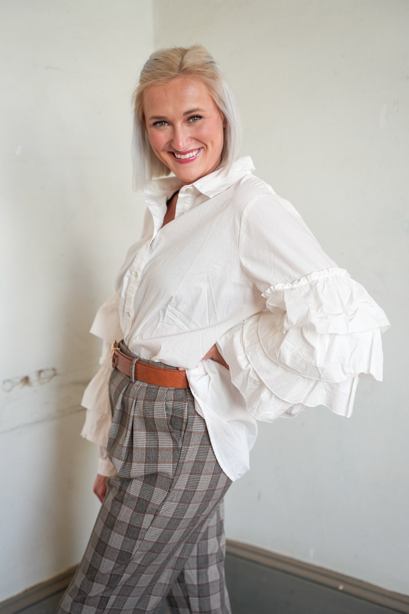 Kelshia Ruffle Sleeve Blouse