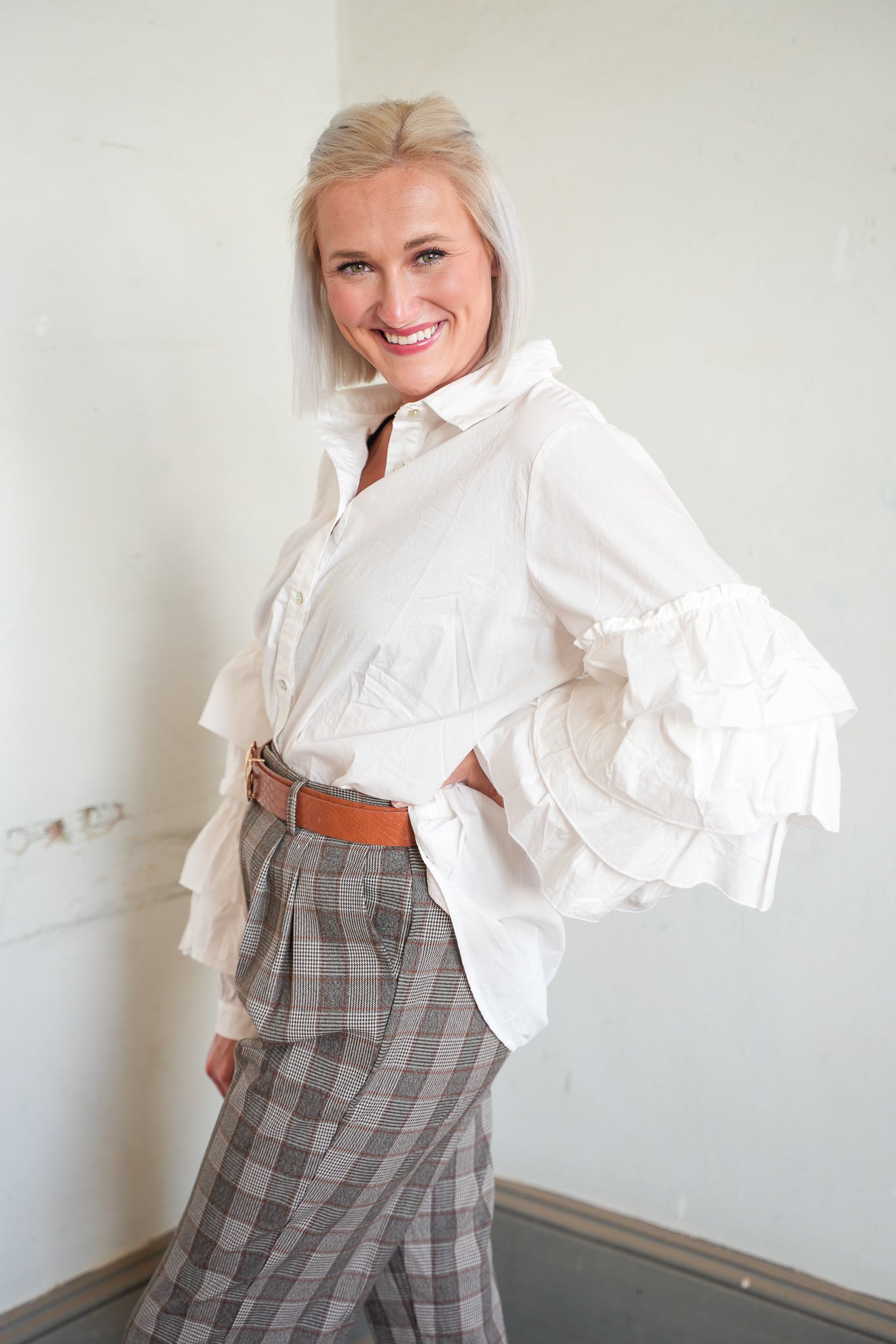 Kelshia Ruffle Sleeve Blouse