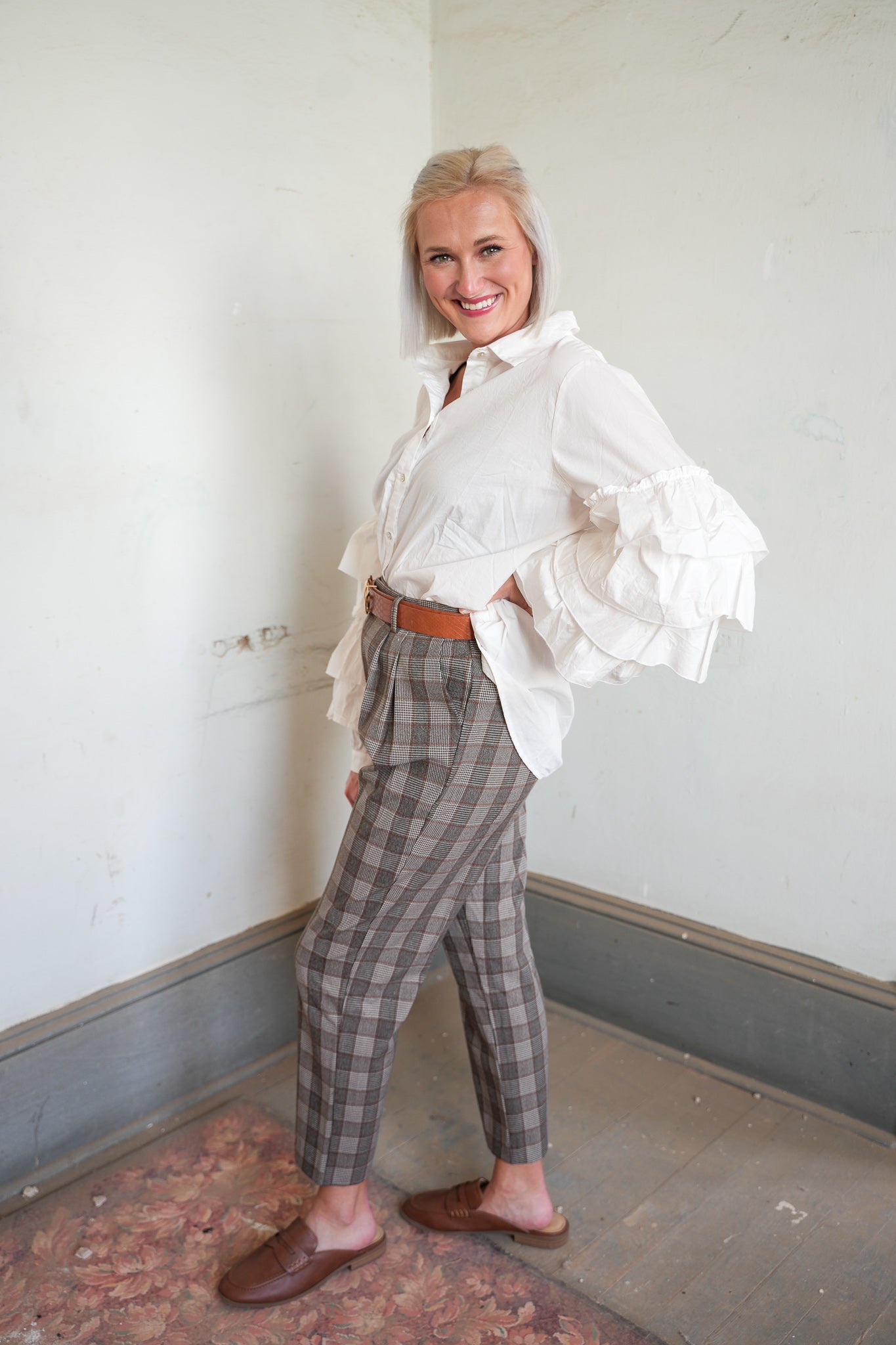 Kelshia Ruffle Sleeve Blouse