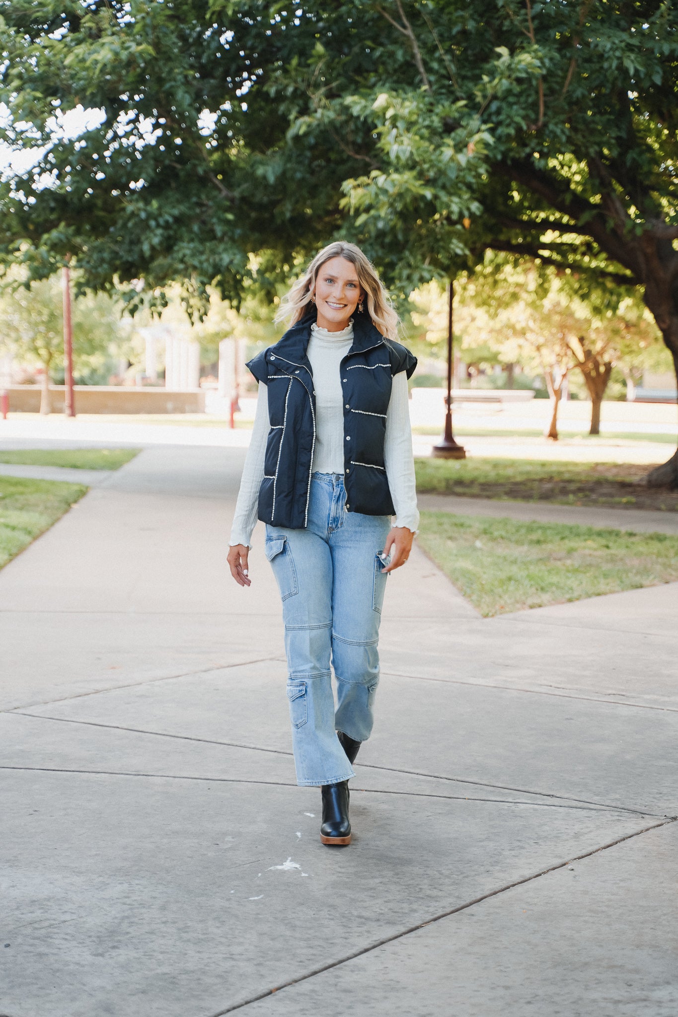 Lennox Rhinestone Puff Vest