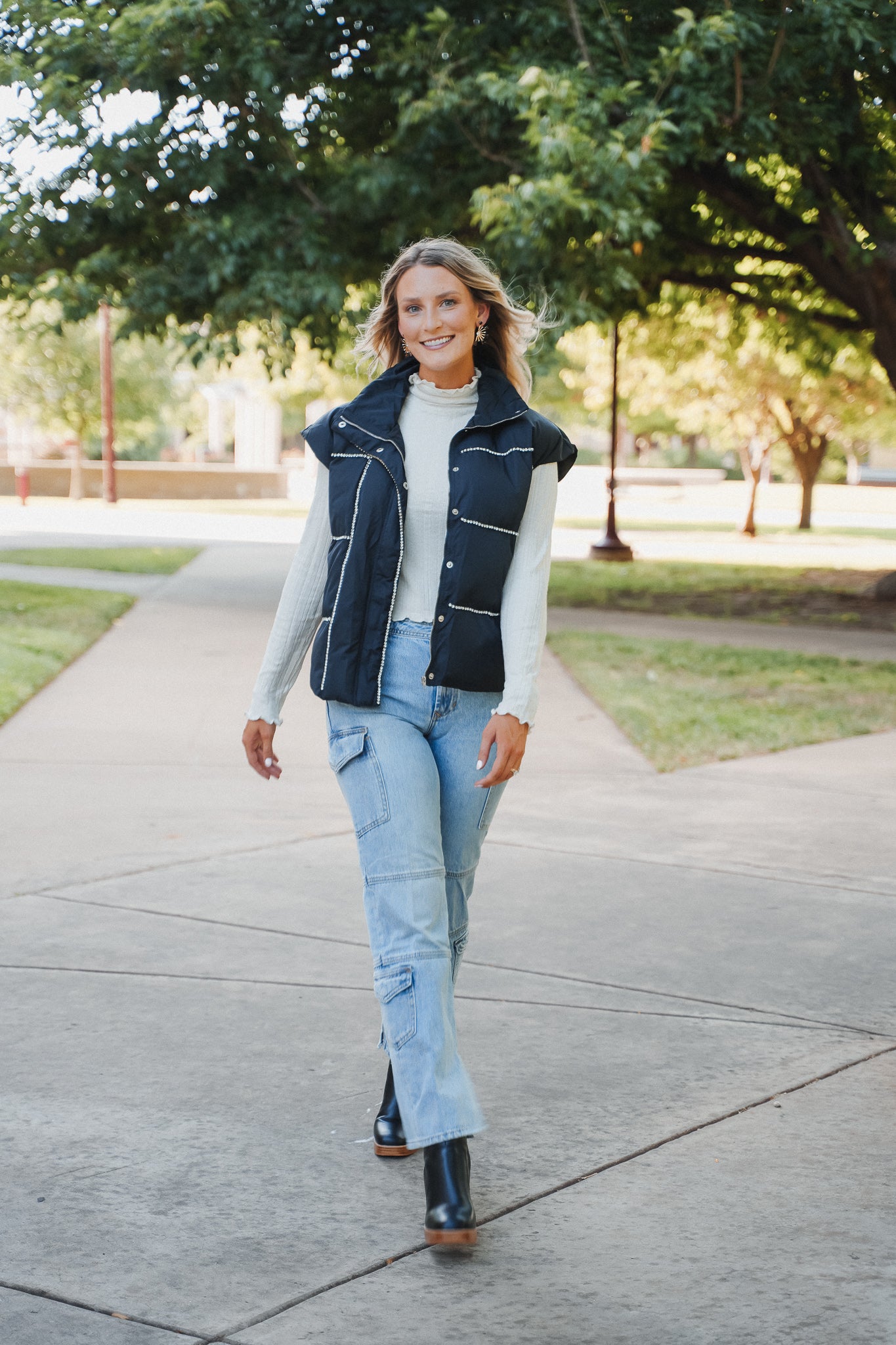 Lennox Rhinestone Puff Vest