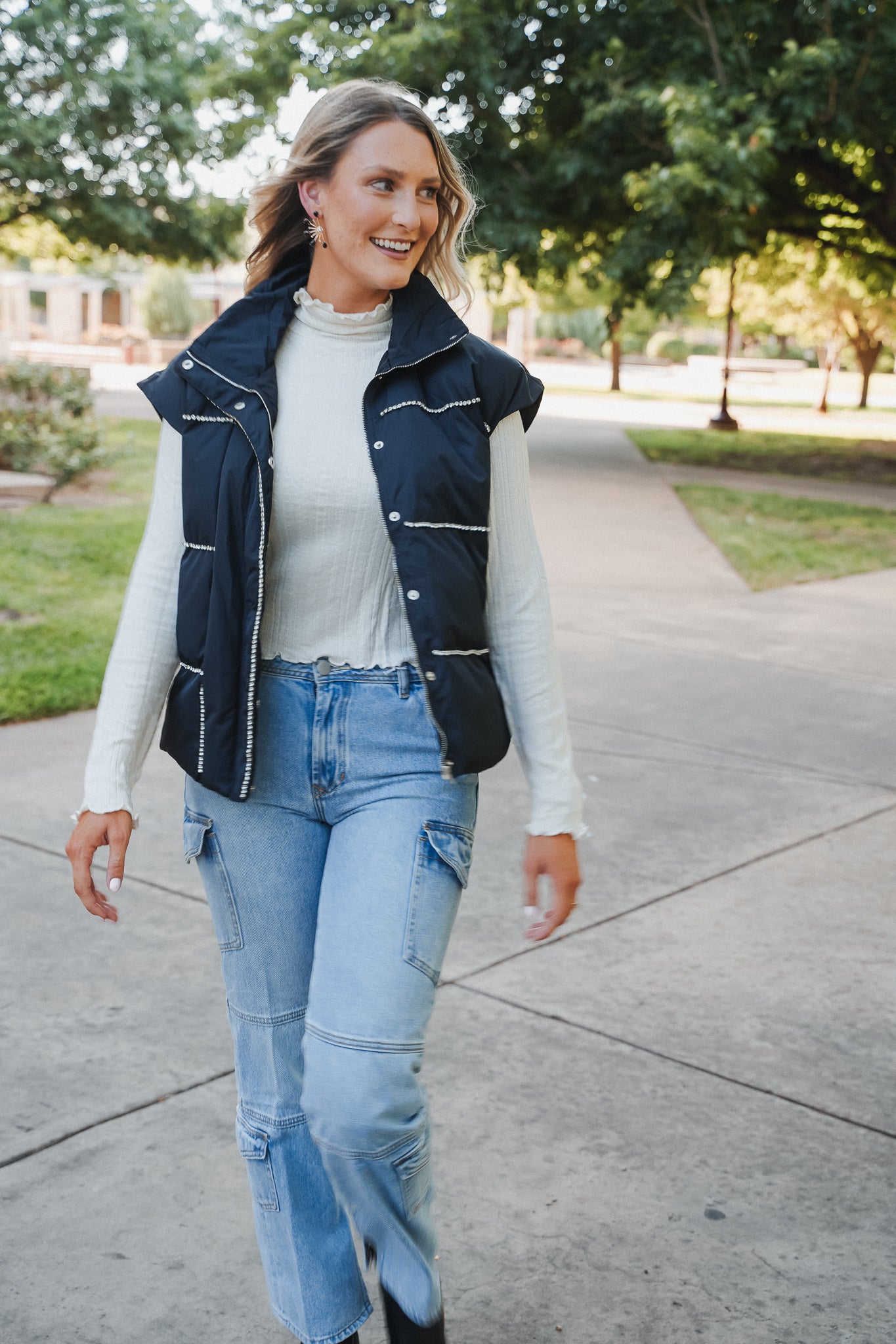 Lennox Rhinestone Puff Vest