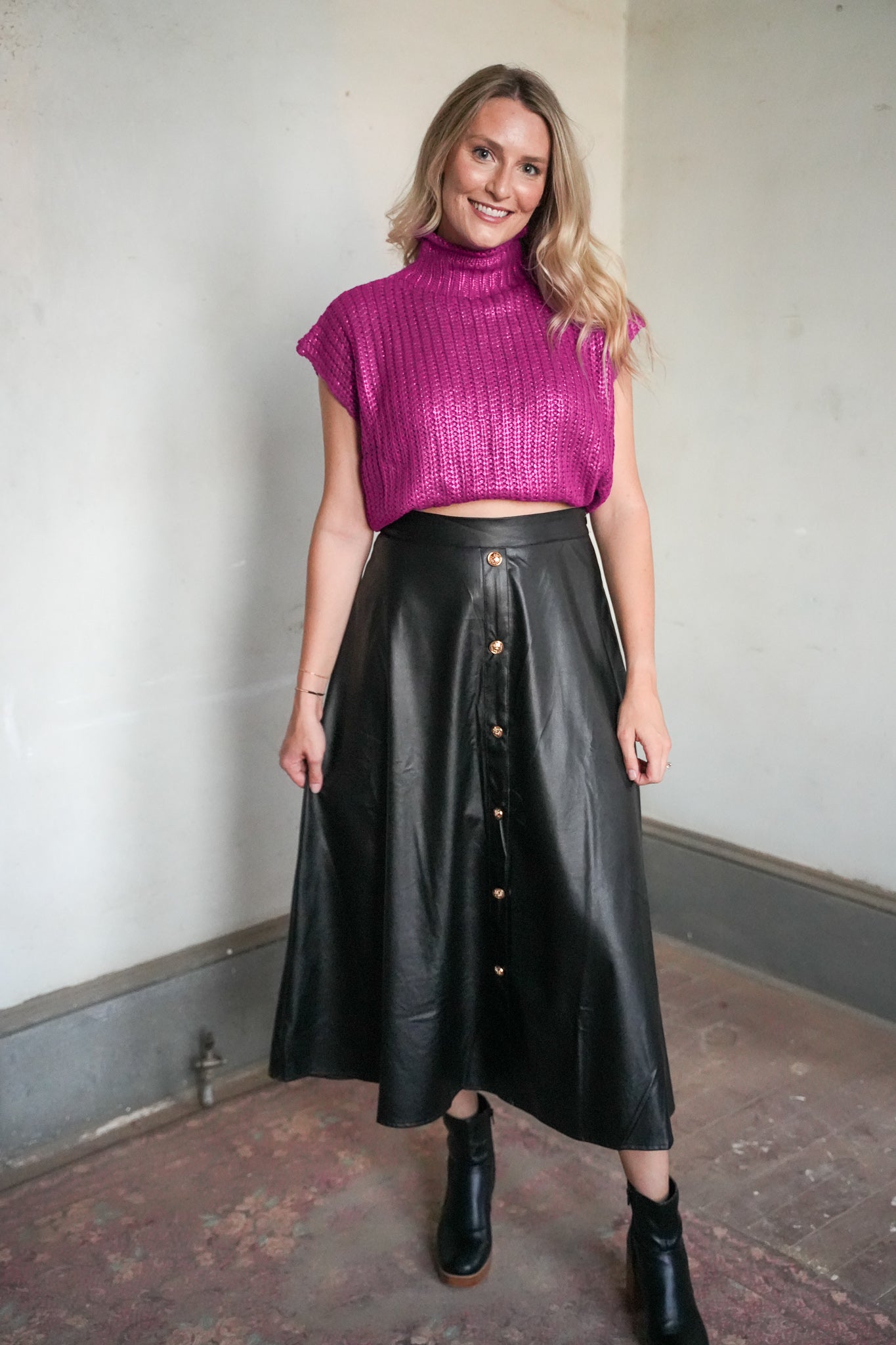 Elsie Pleather Skirt