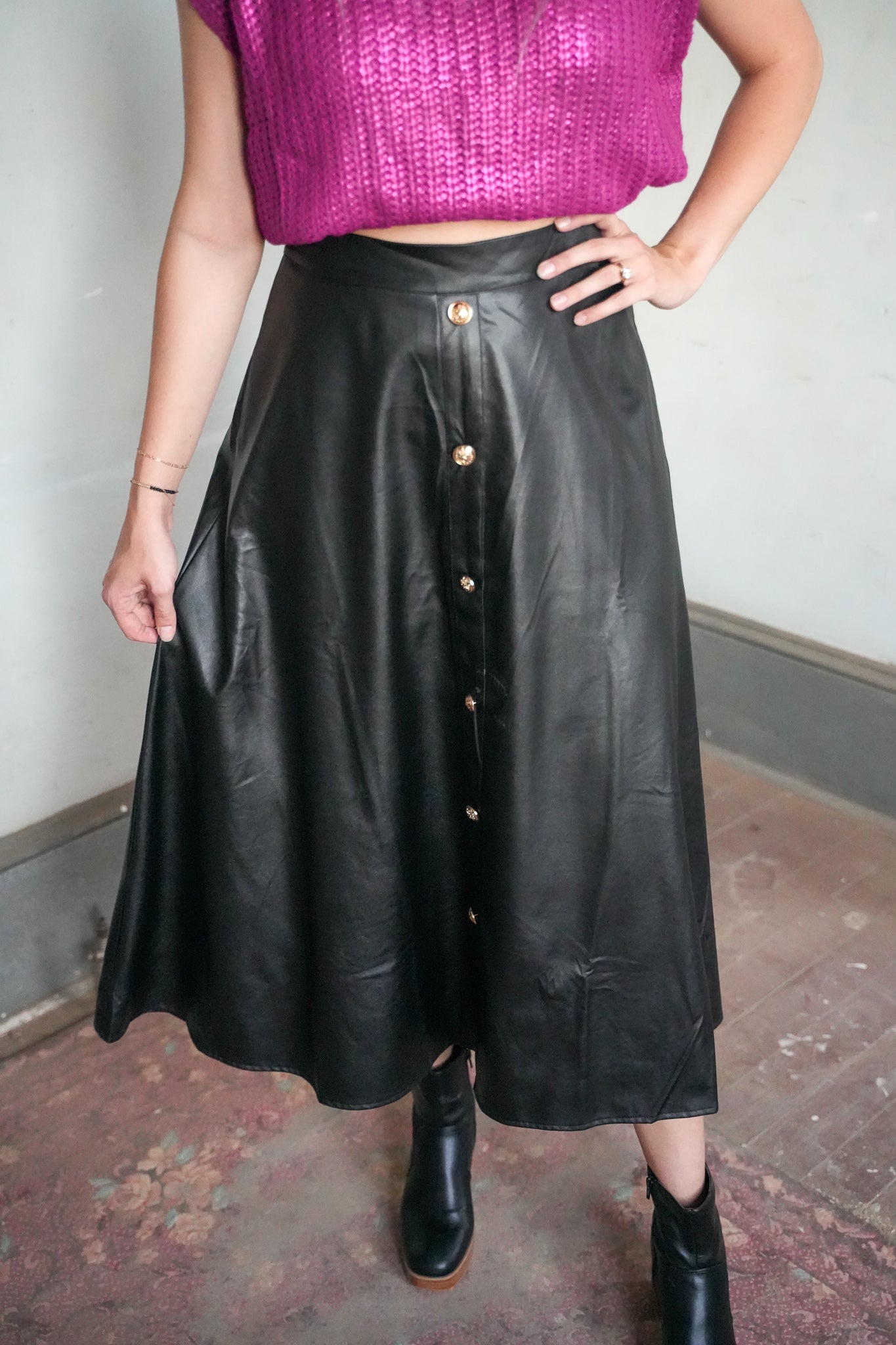 Elsie Pleather Skirt