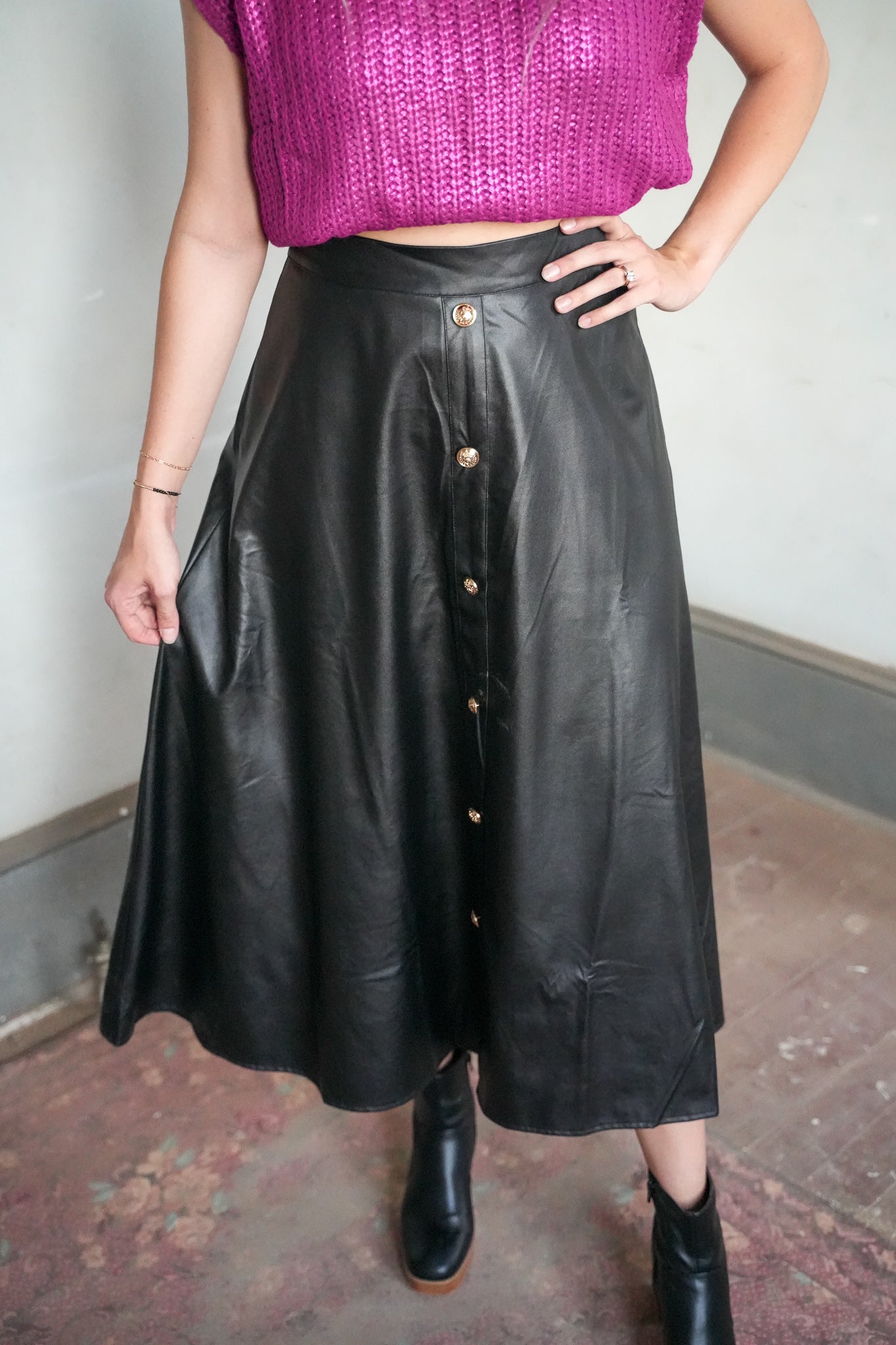 Elsie Pleather Skirt