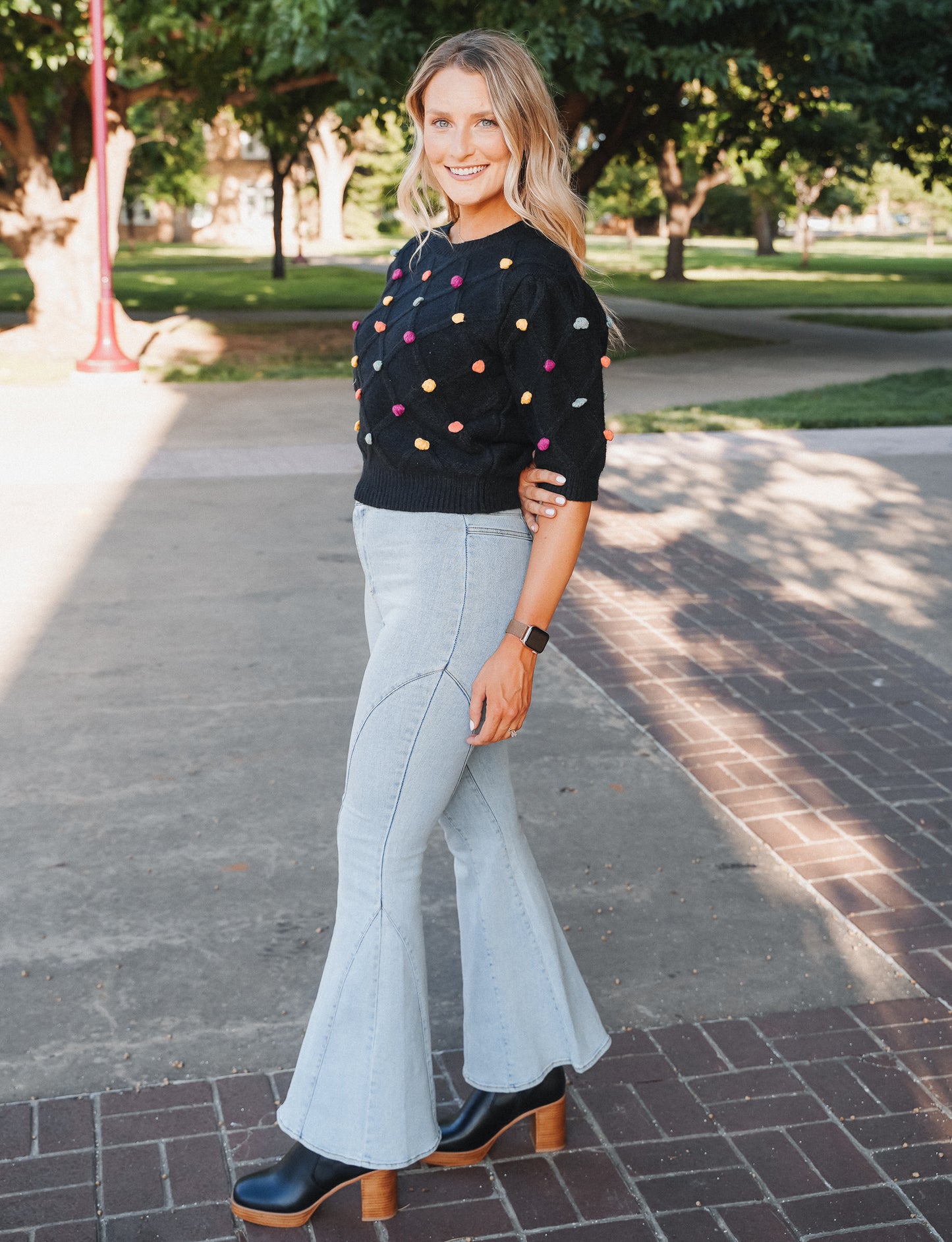 PomPom Cropped Sweater