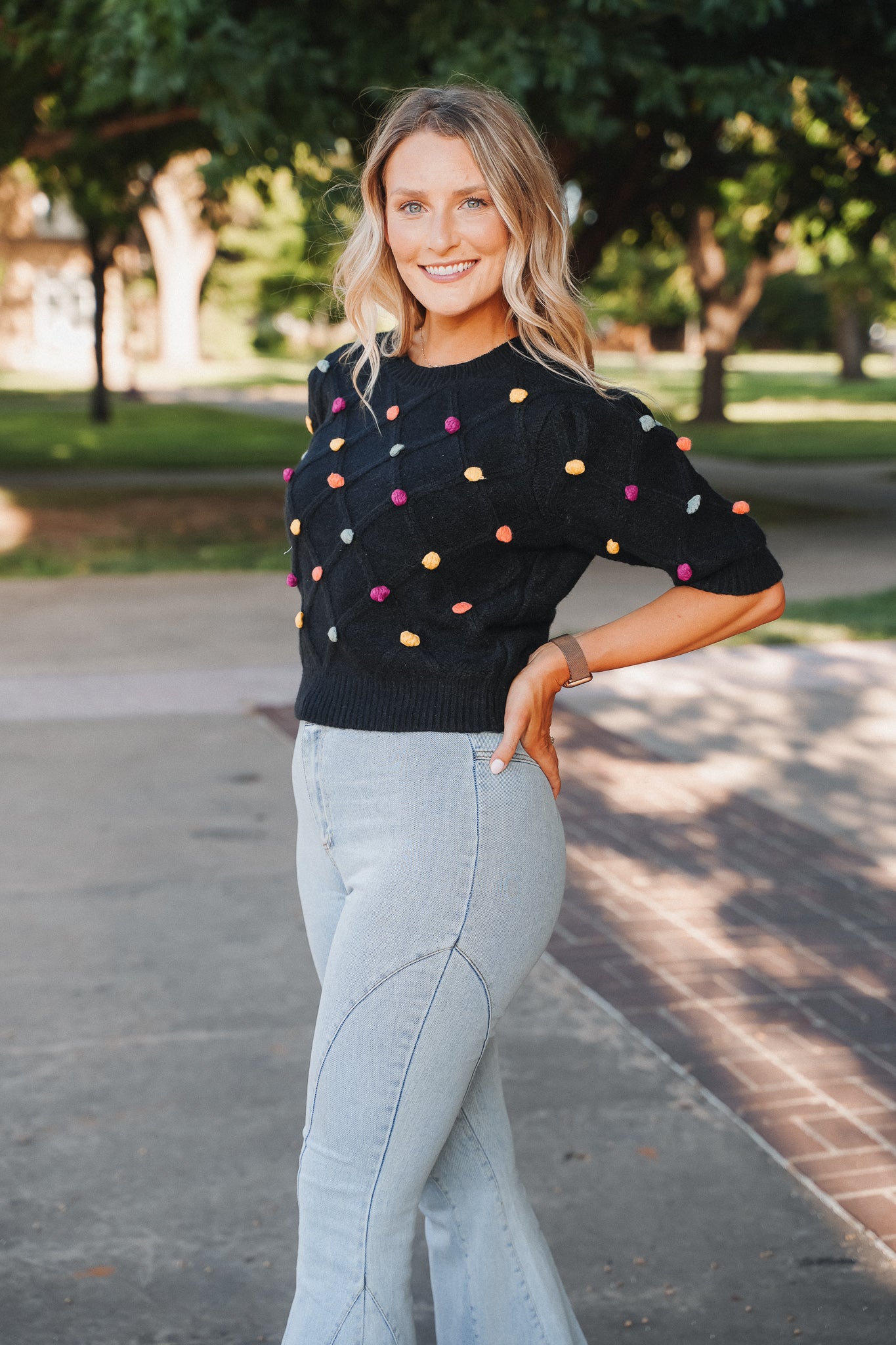 PomPom Cropped Sweater