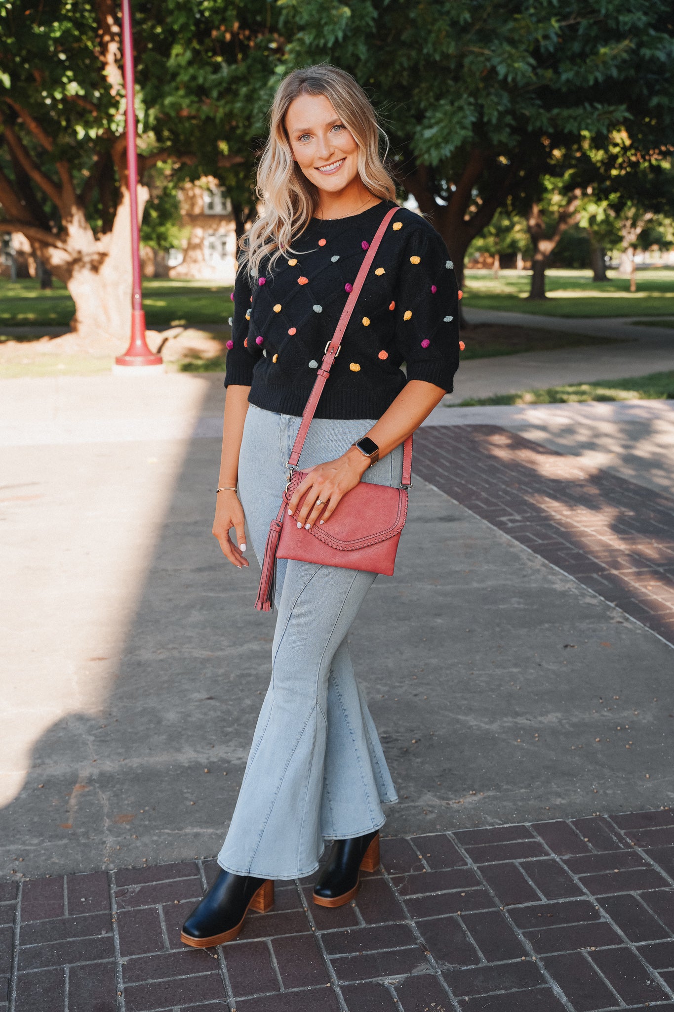PomPom Cropped Sweater