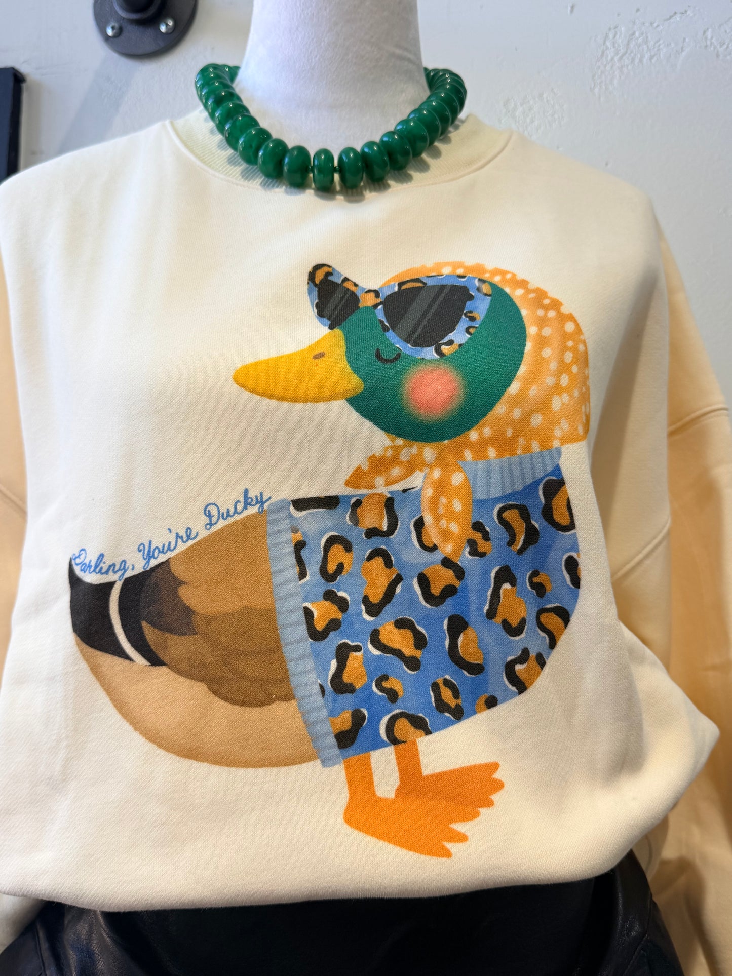 Darling You're Ducky Crop Sweatshirt