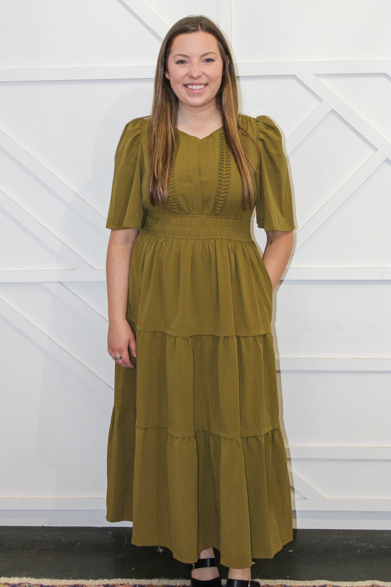 Olive Detailed Dress
