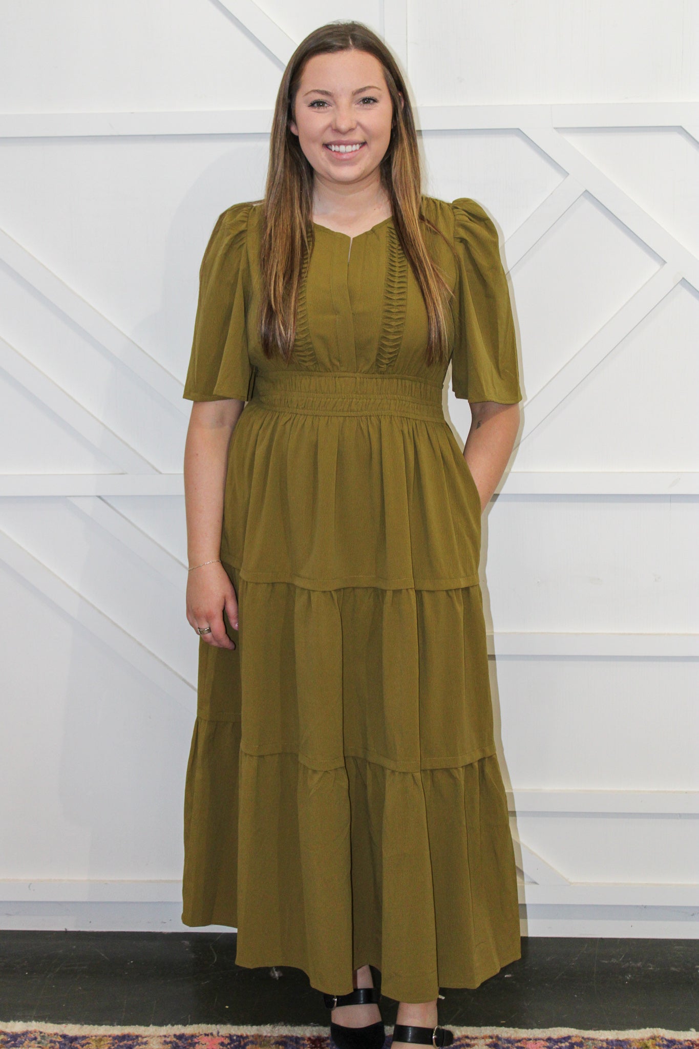 Olive Detailed Dress