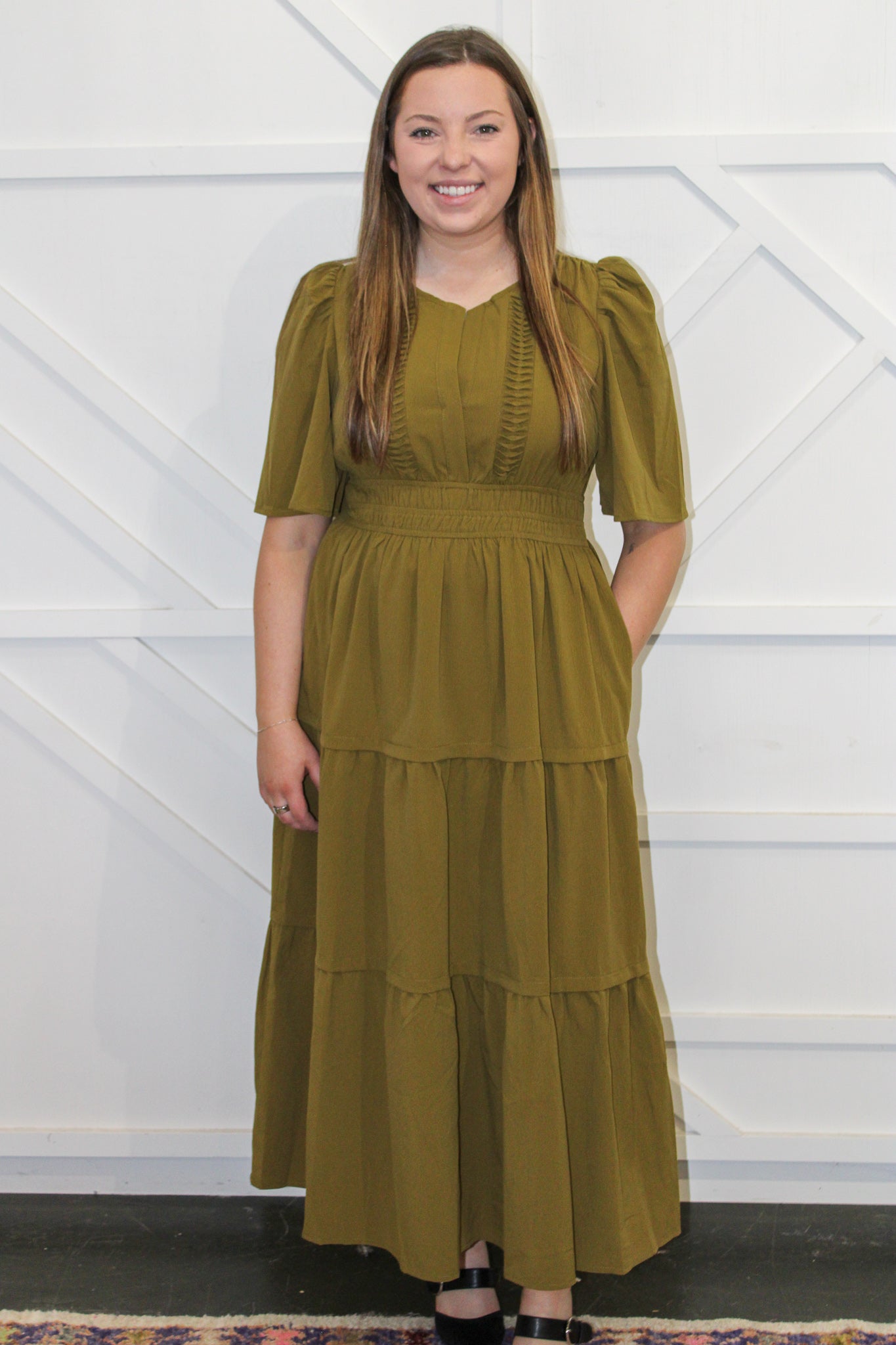 Olive Detailed Dress
