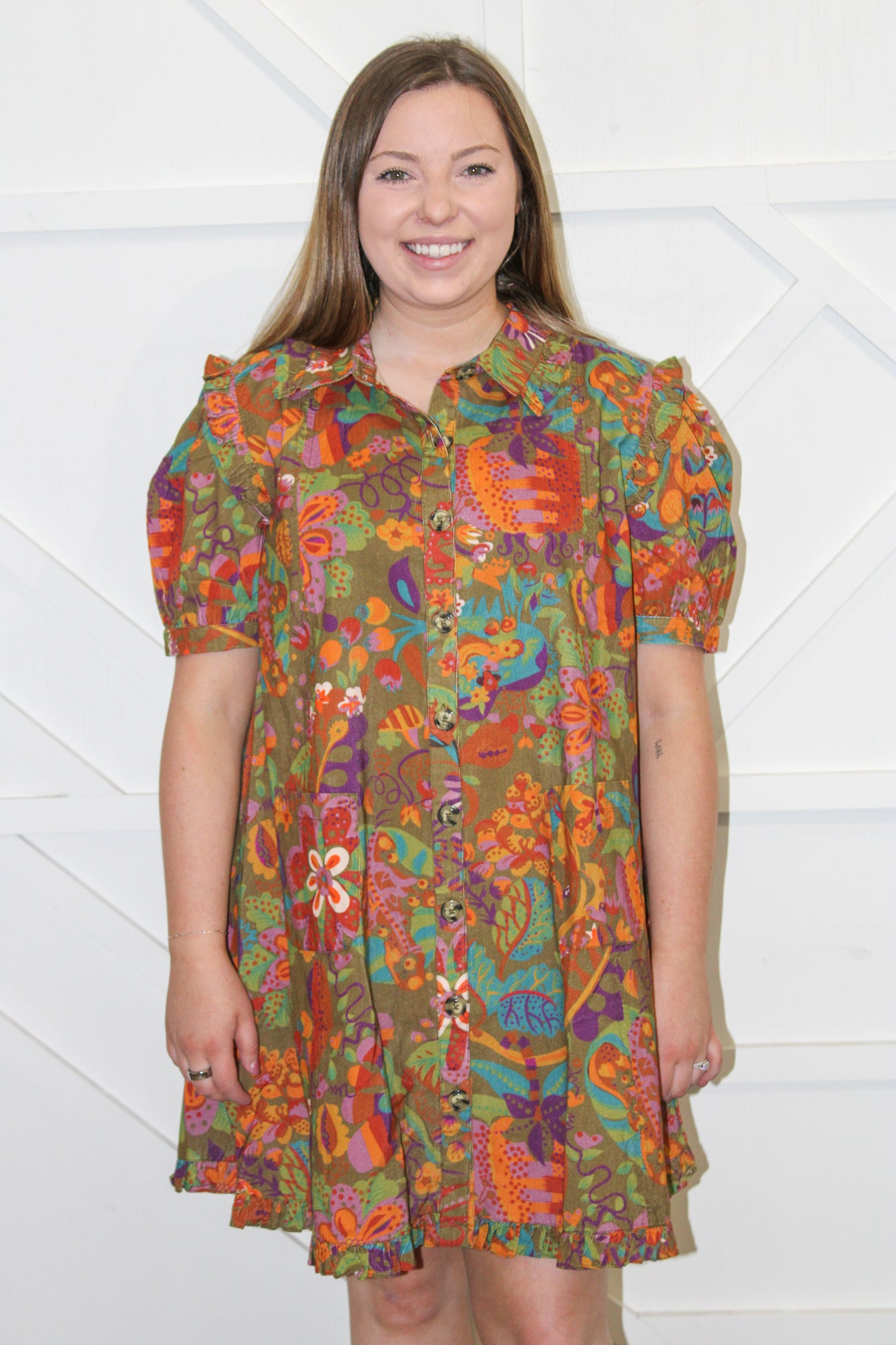 Mod Flair Corduroy Dress