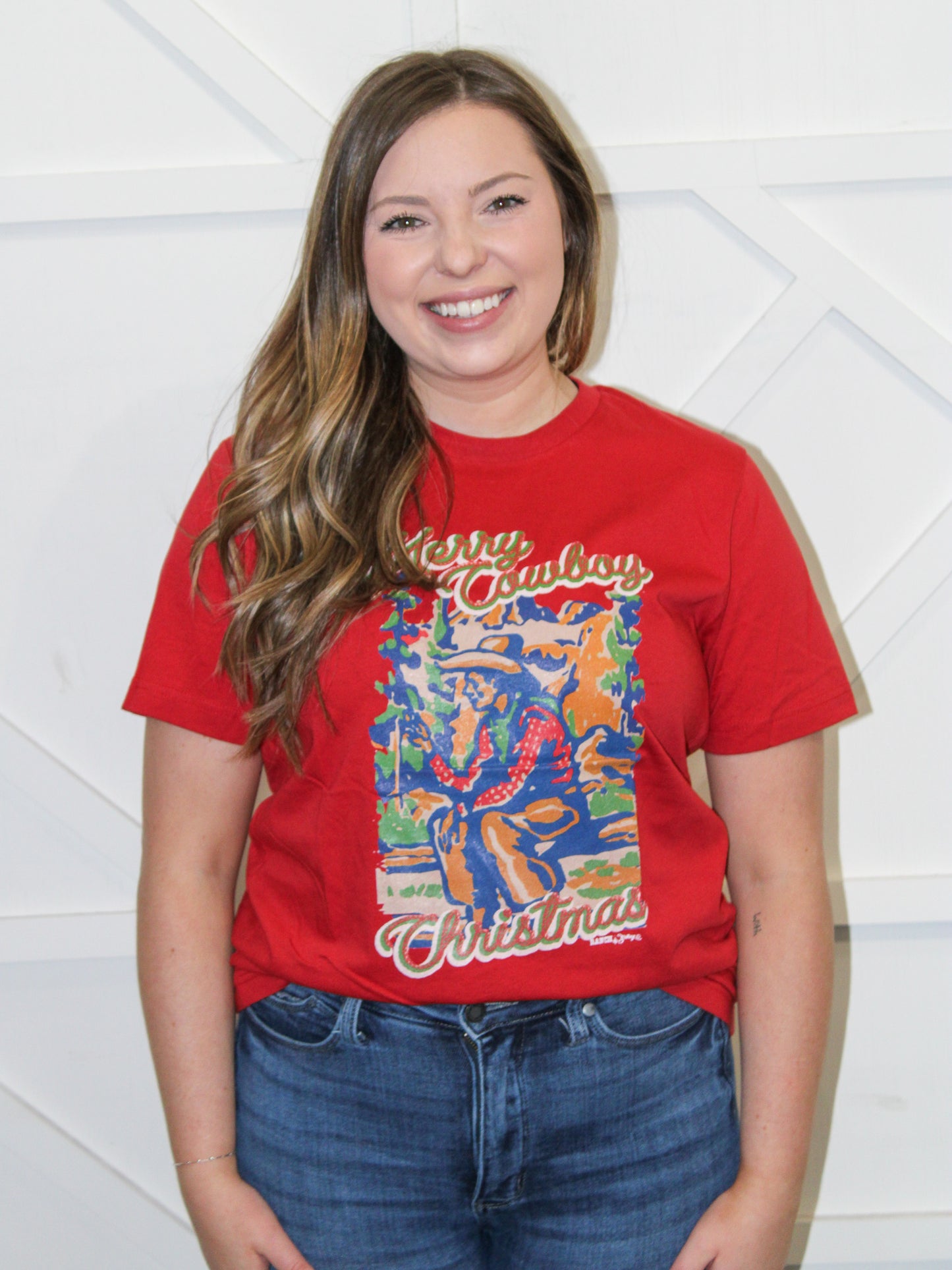 Merry Cowboy Christmas Graphic Tee