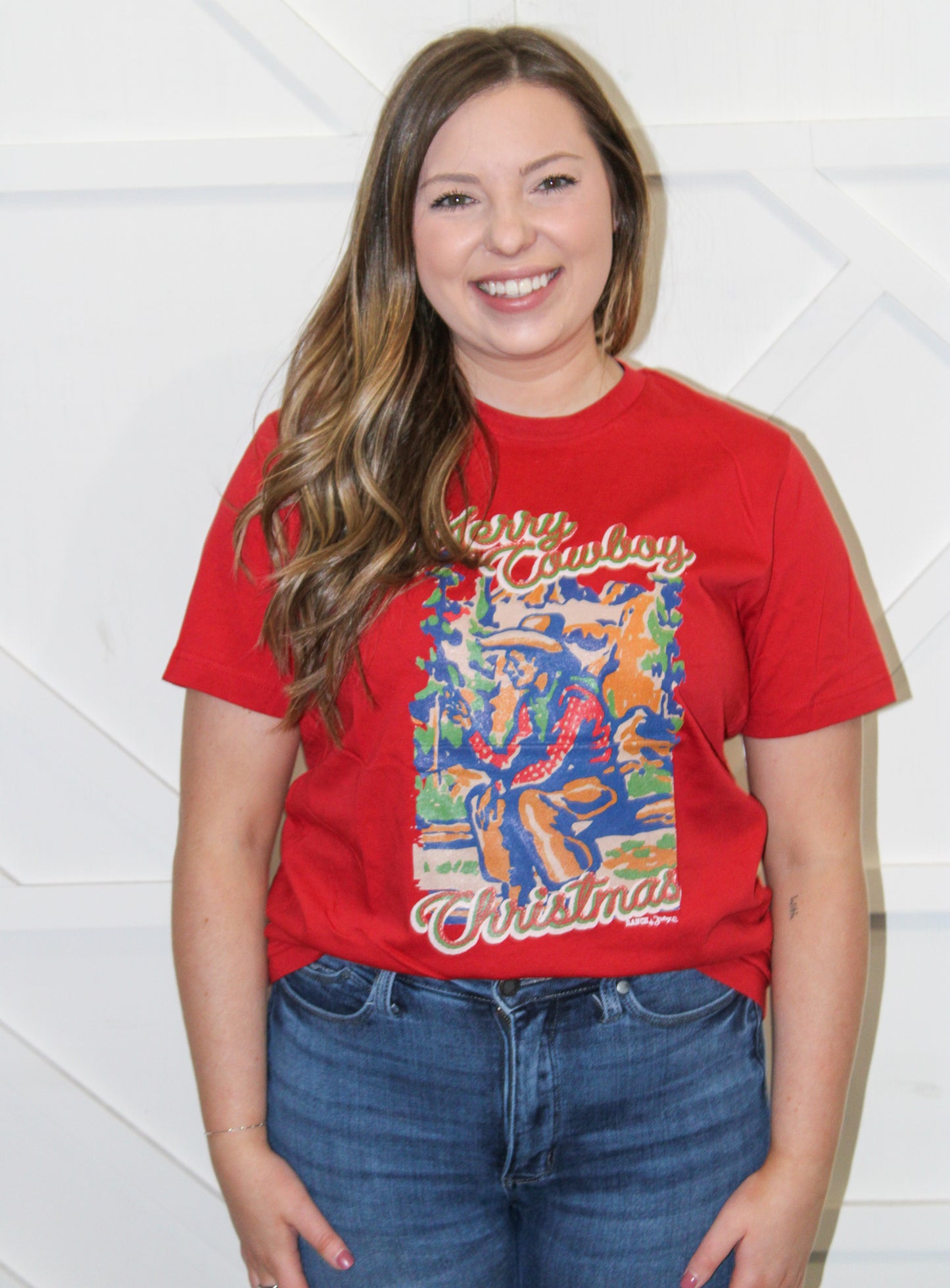 Merry Cowboy Christmas Graphic Tee
