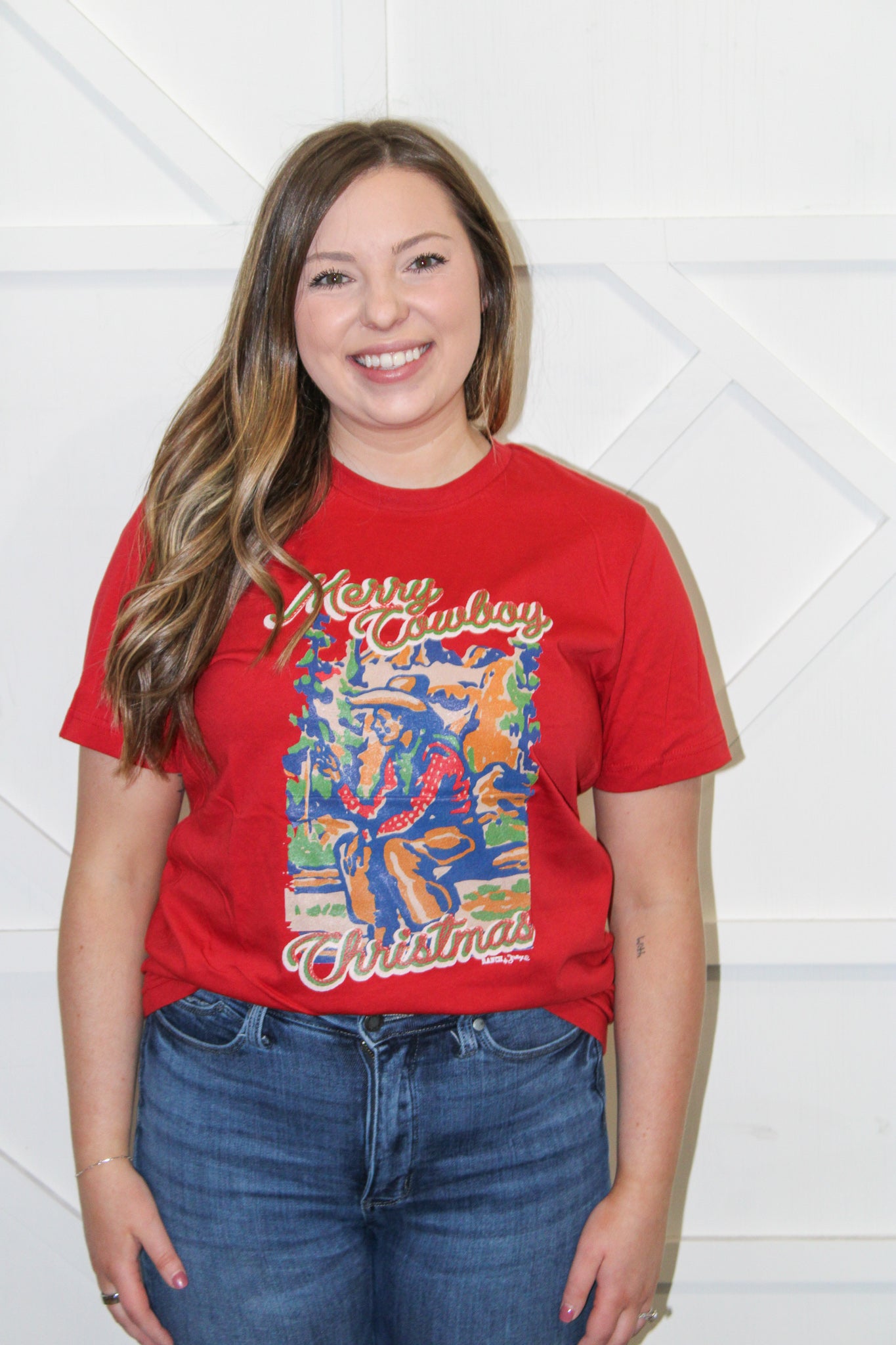 Merry Cowboy Christmas Graphic Tee