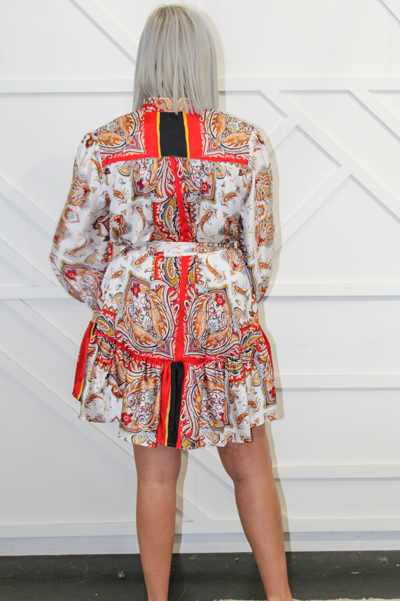 Simone Scarf Print Dress
