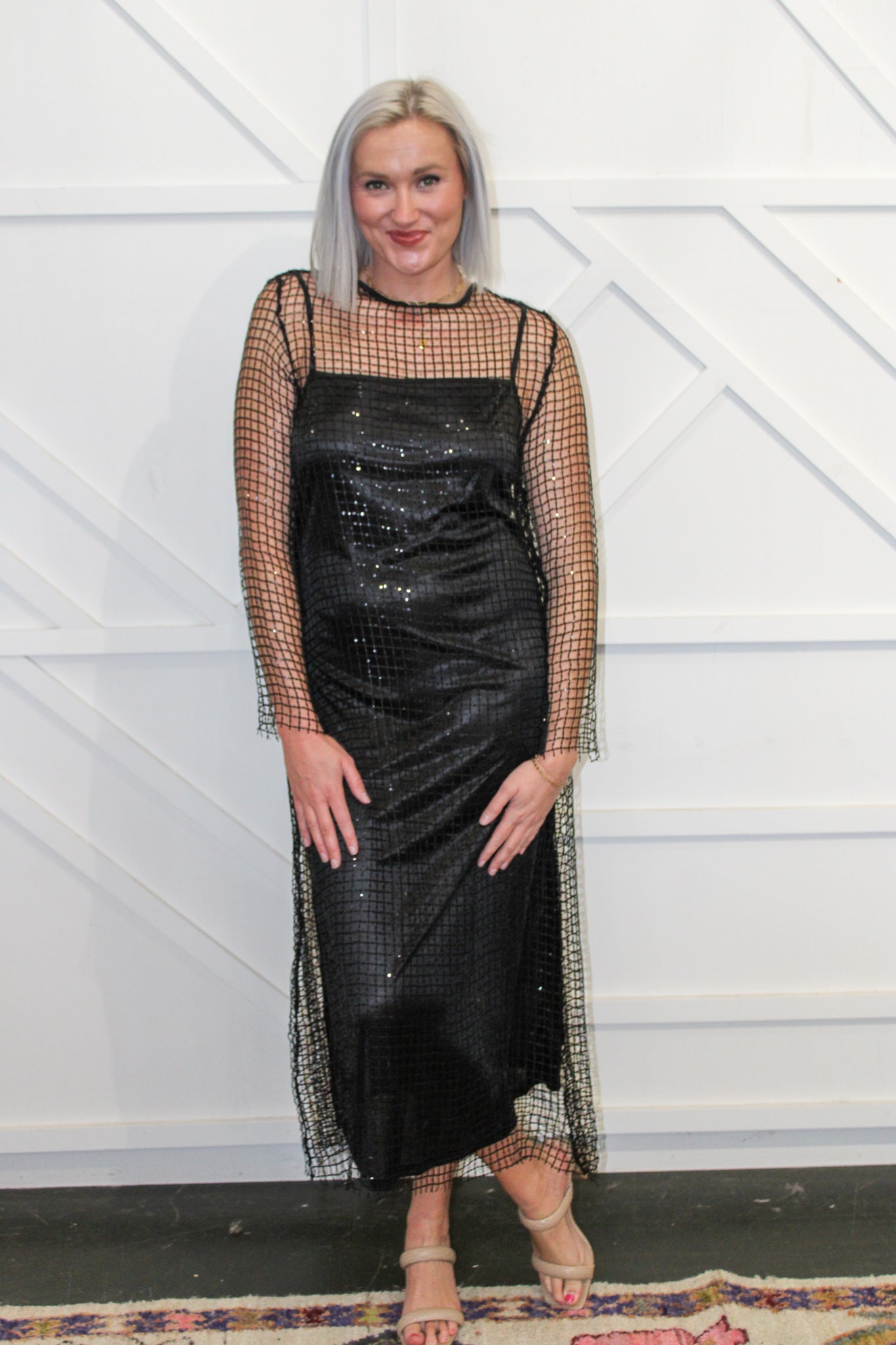 Daphne Sequin Midi Dress
