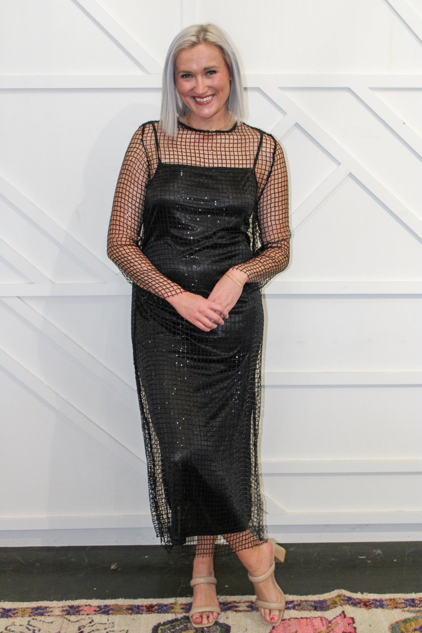 Daphne Sequin Midi Dress