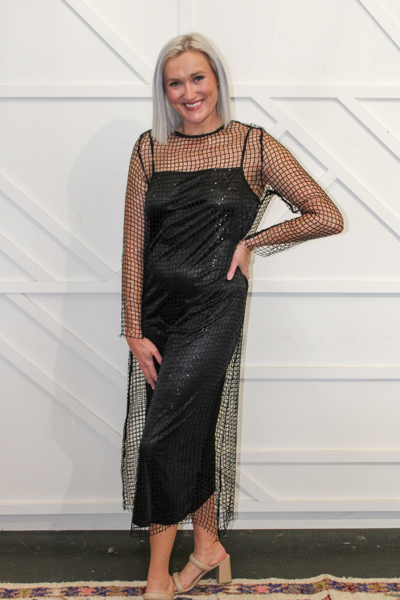 Daphne Sequin Midi Dress