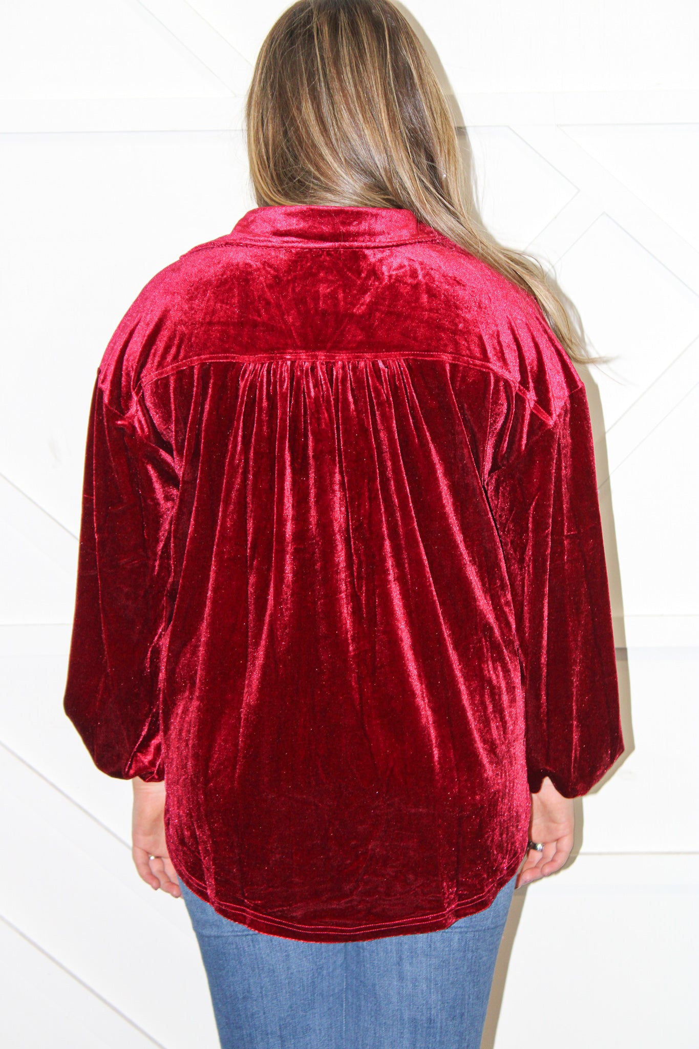 Becca Velvet Button Down Top