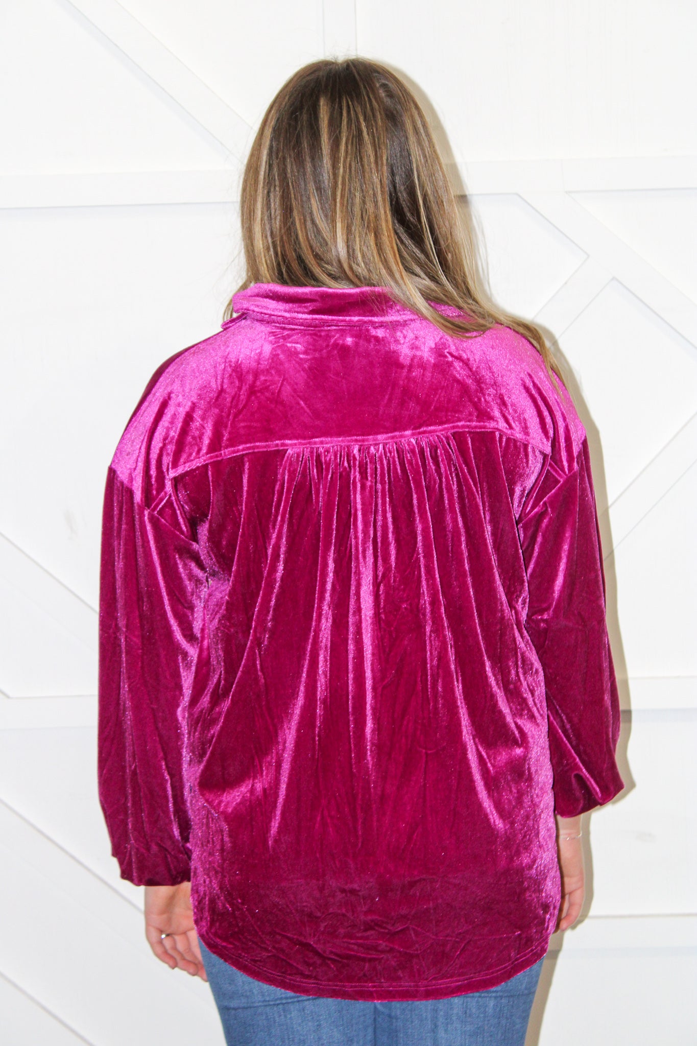 Carina Velvet Button Down Top