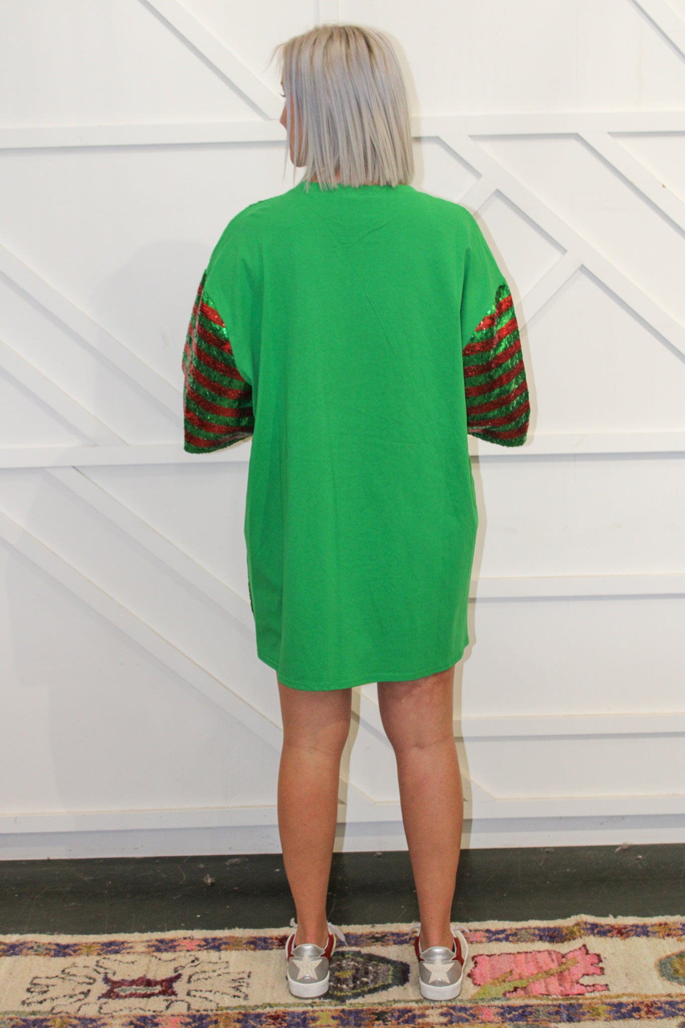 Sequin Loose Fit SS Dress