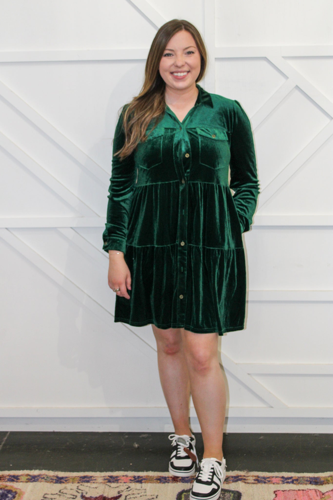 Robin Tiered Velvet Dress