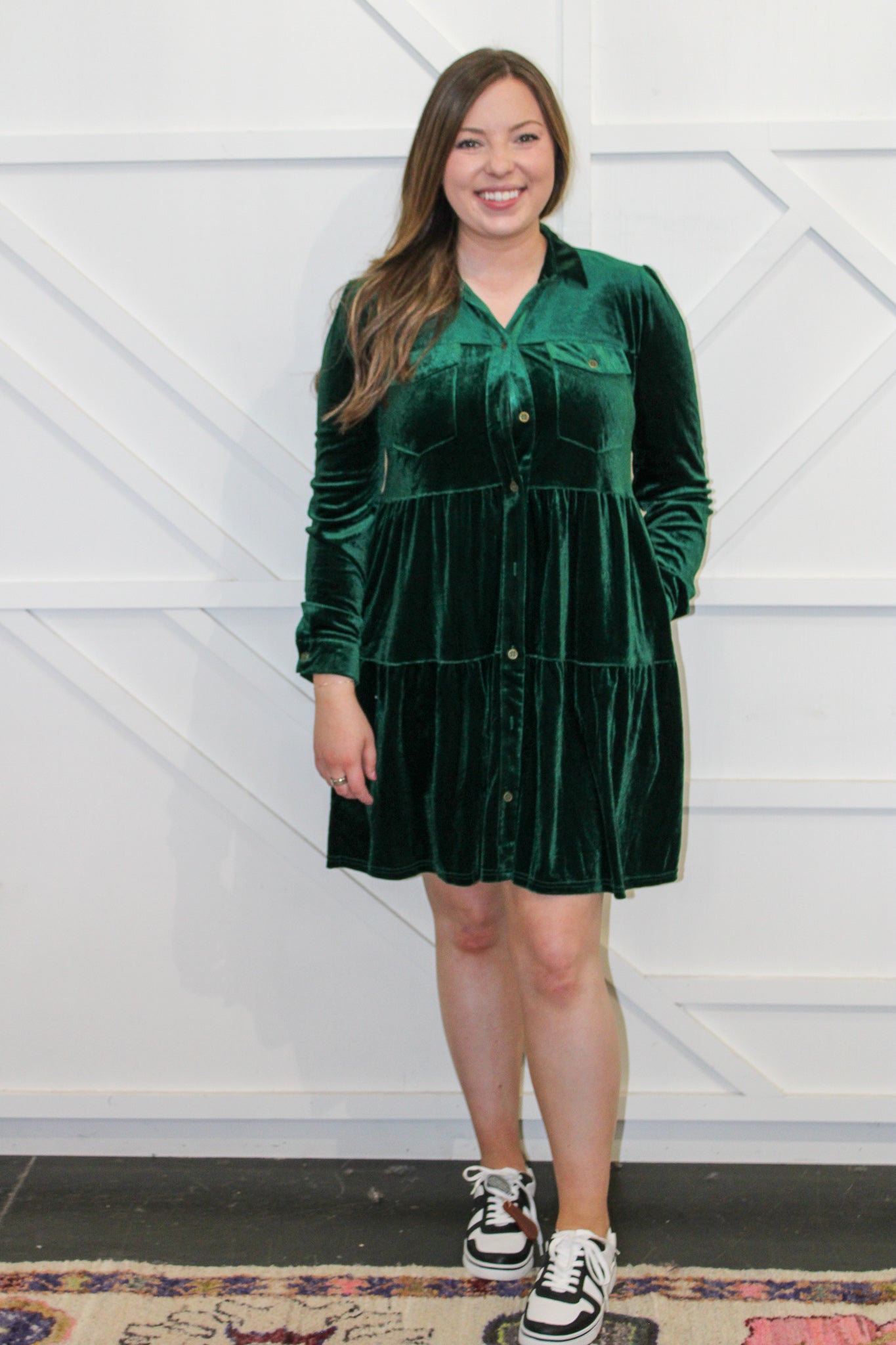 Robin Tiered Velvet Dress
