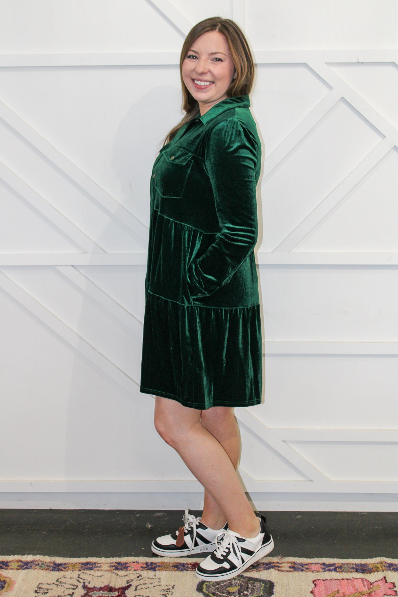 Robin Tiered Velvet Dress