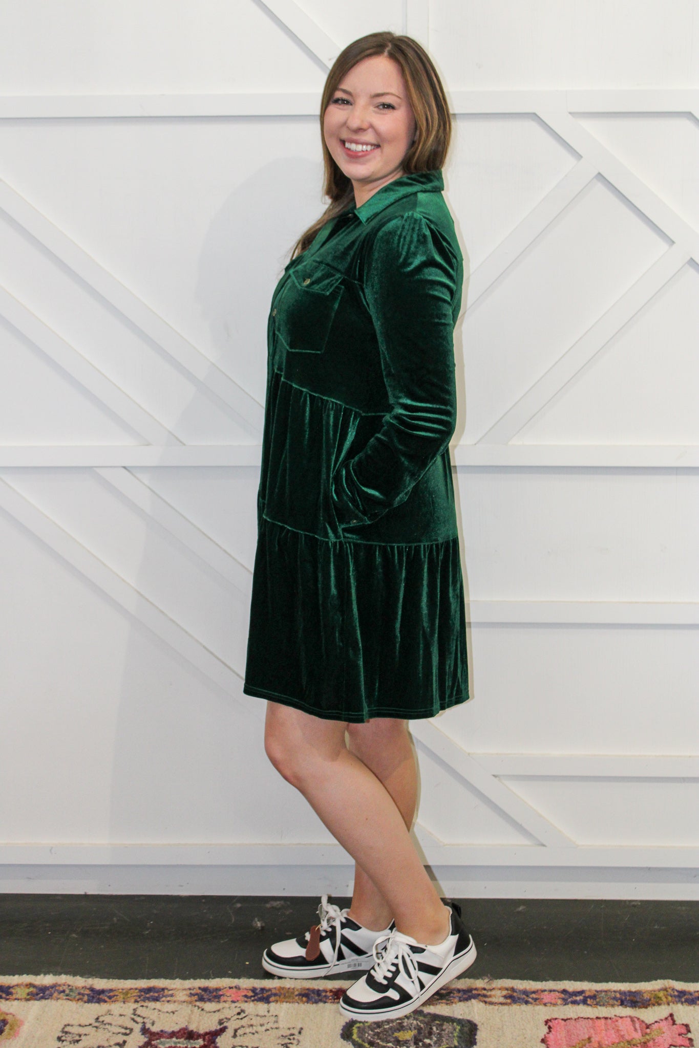 Robin Tiered Velvet Dress