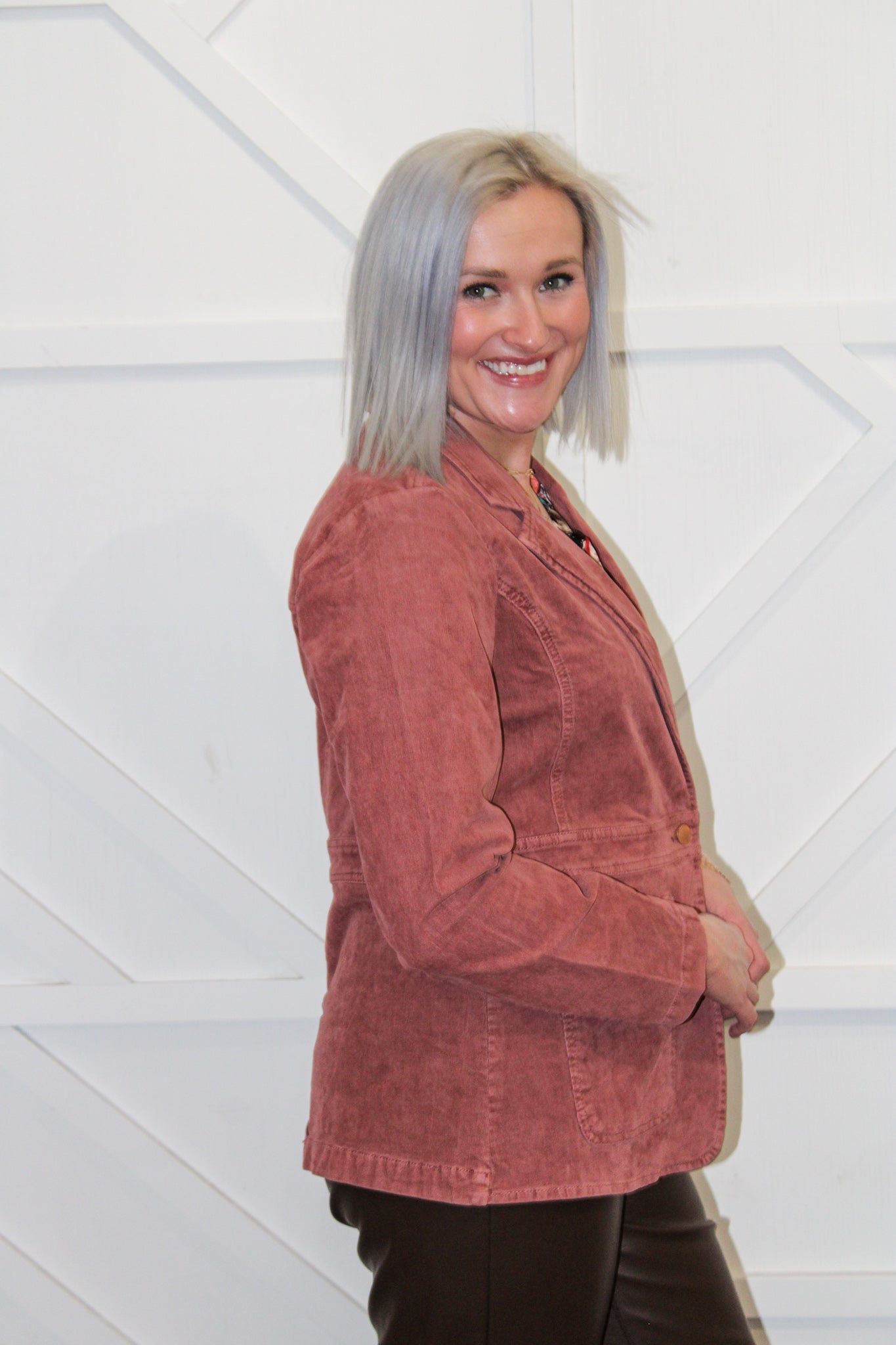 Heather Cinnamon Corduroy Blazer