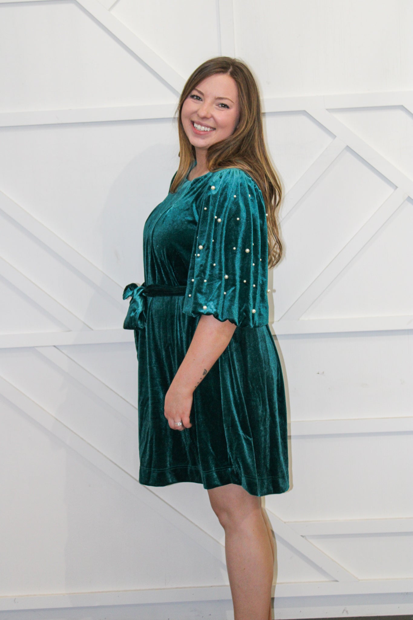 Hunter Pearl Puff Sleeve Dress