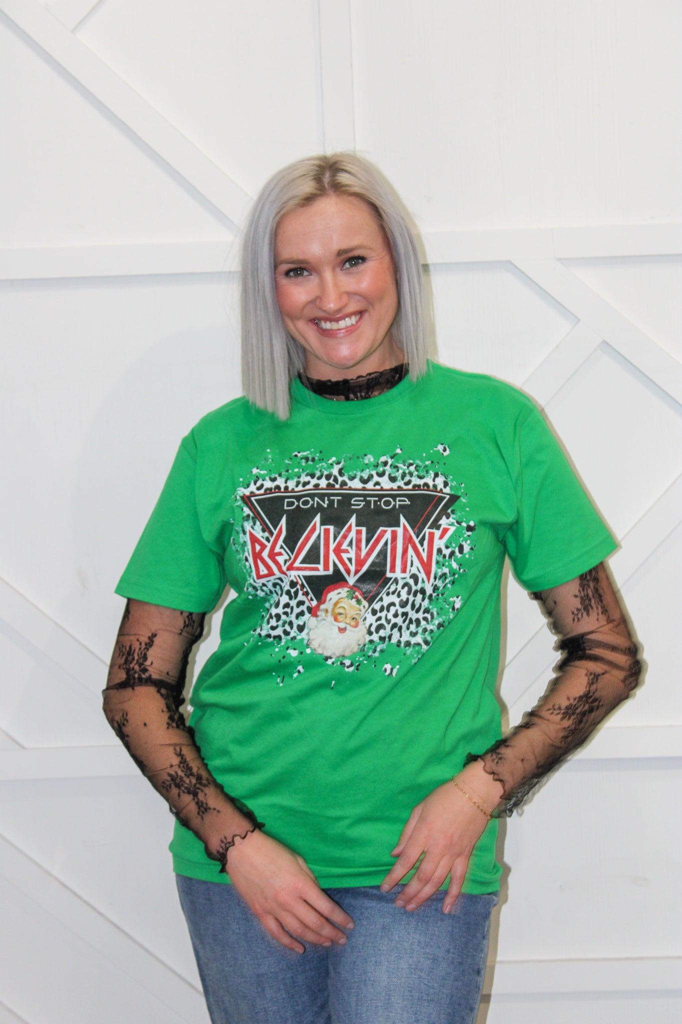 Don't Stop Believin' in Santa Tee