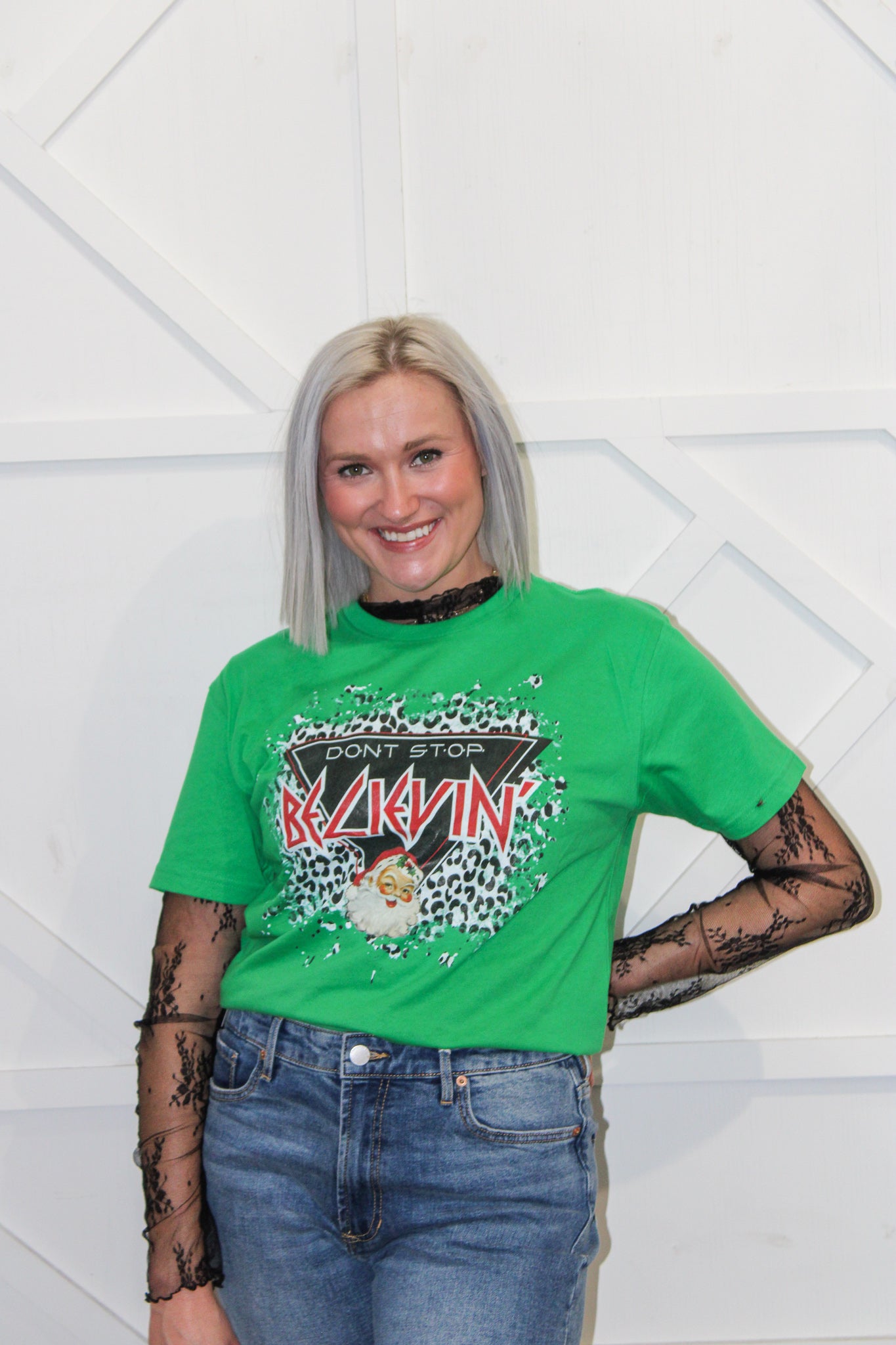 Mesh Embroidered Top