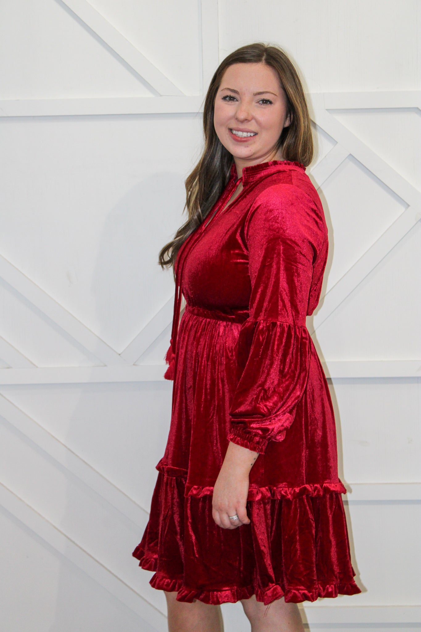 Wine Velvet Dress