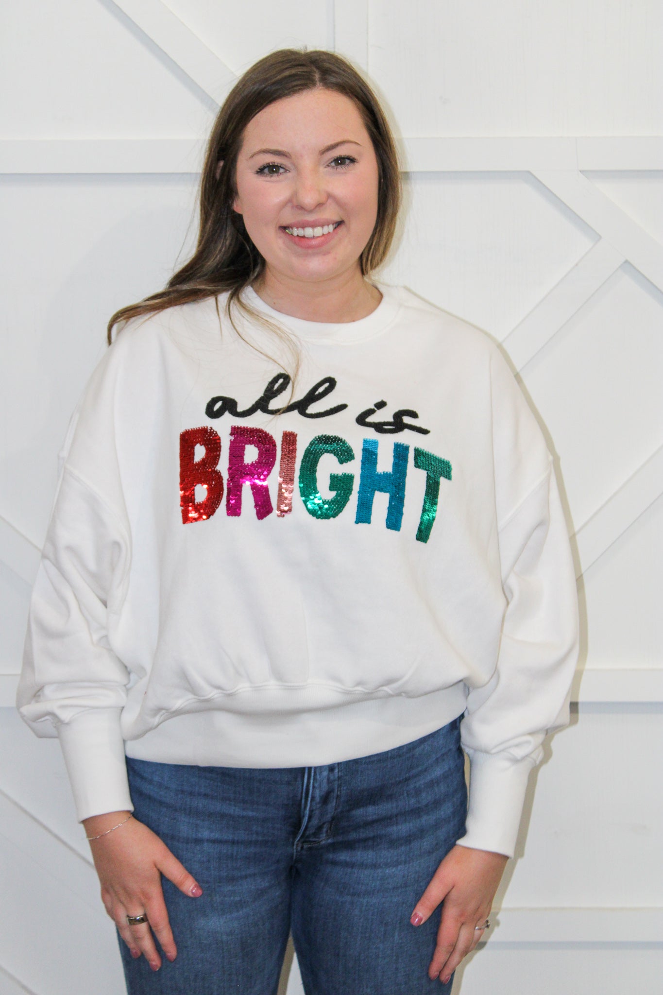All Is Bright Sequin Sweatshirt