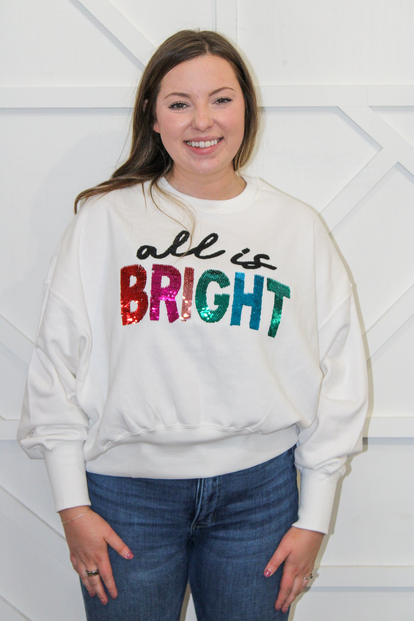 All Is Bright Sequin Sweatshirt