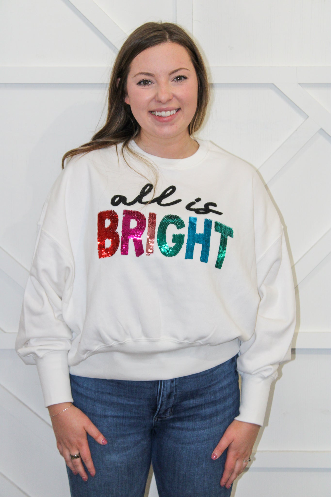 All Is Bright Sequin Sweatshirt
