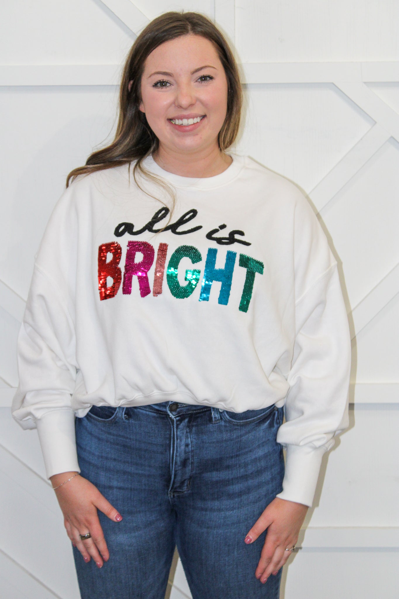 All Is Bright Sequin Sweatshirt