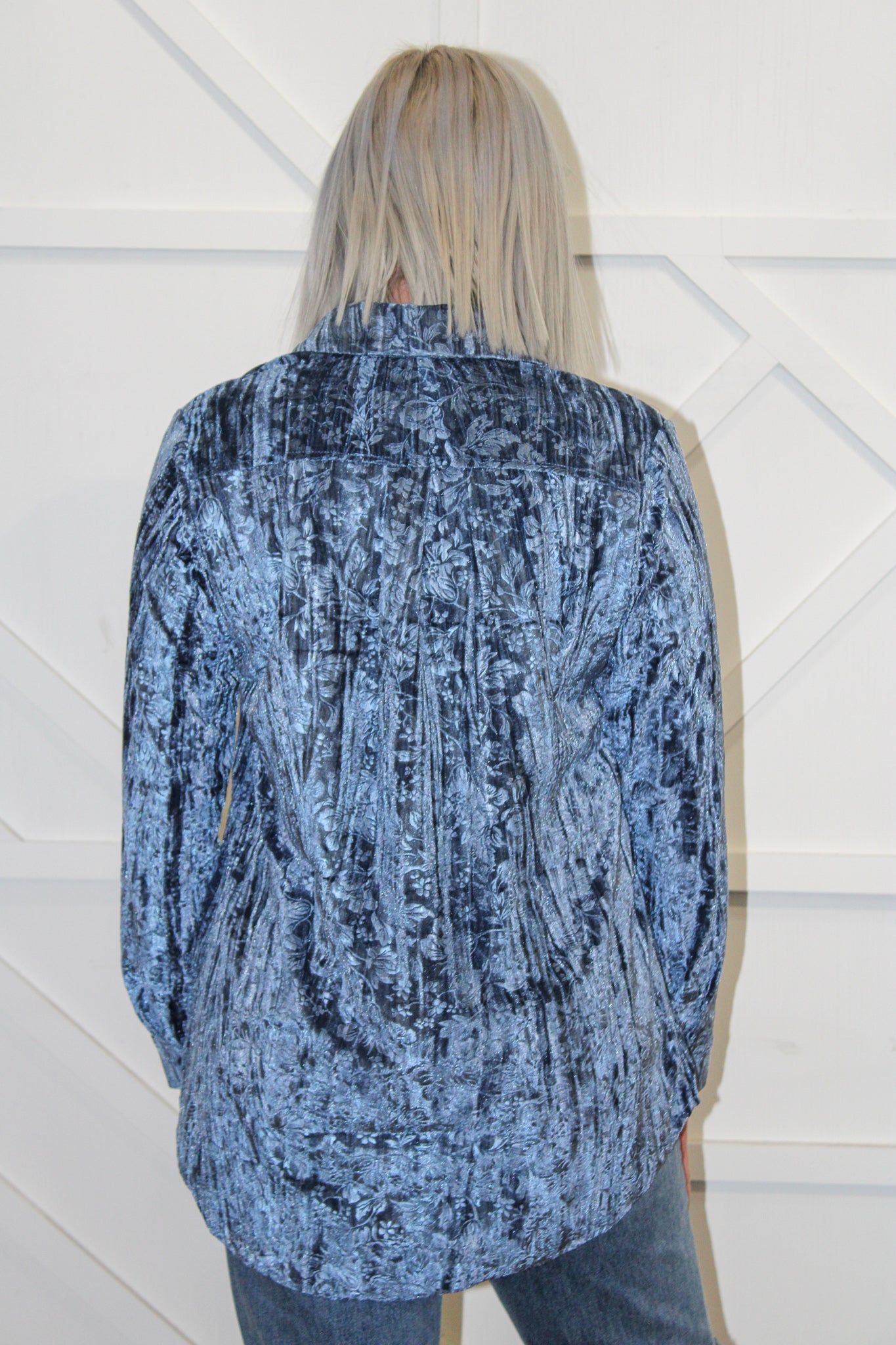 Kate Button Down Velvet Top