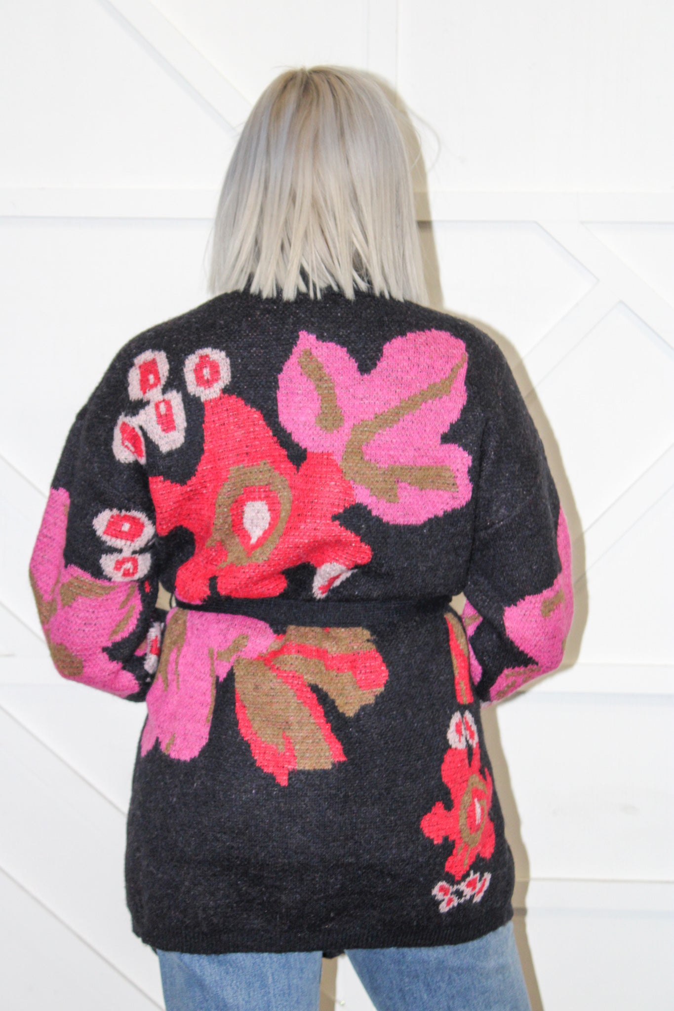 Violet Floral Cardigan w Belt