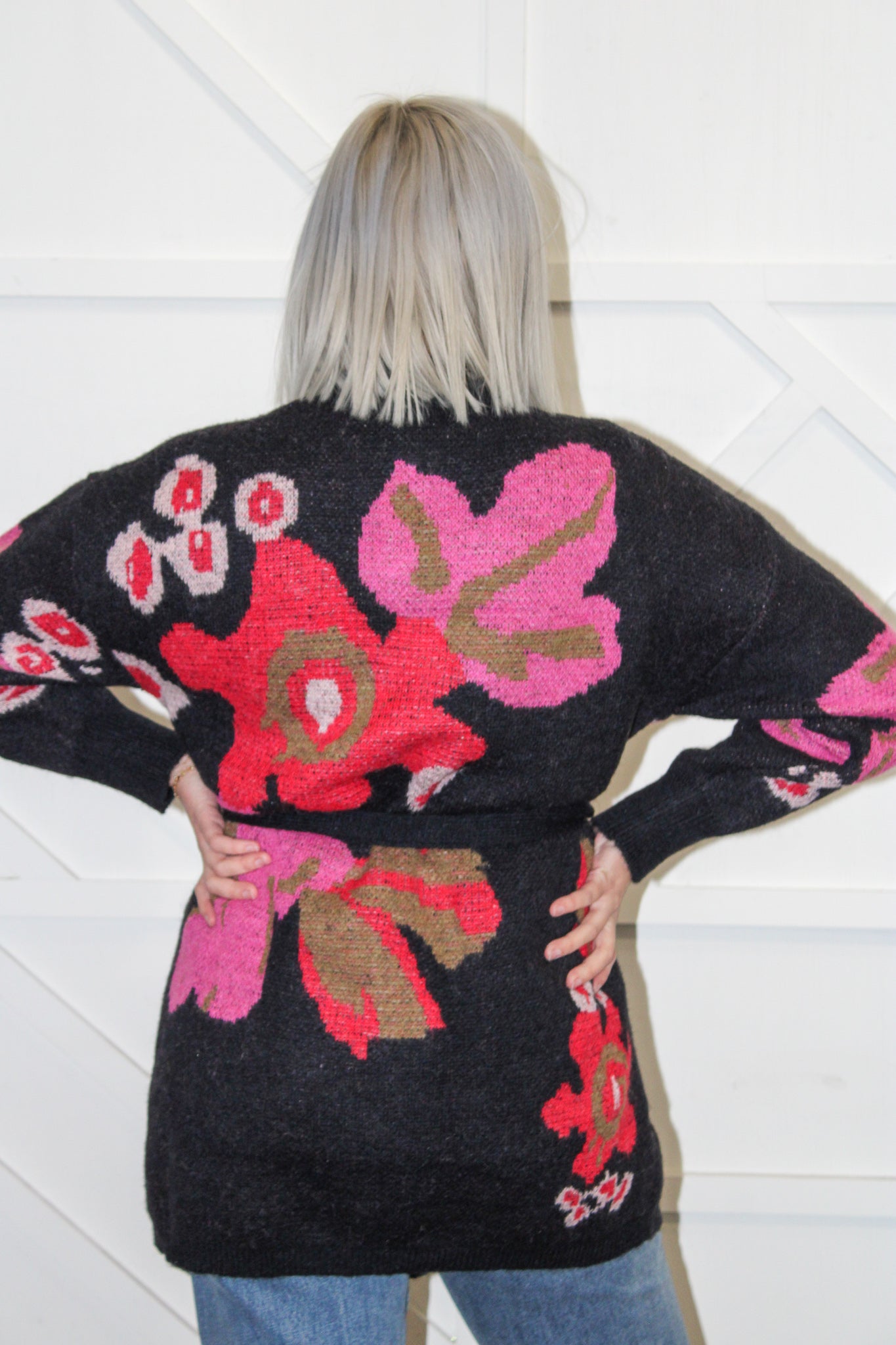 Violet Floral Cardigan w Belt