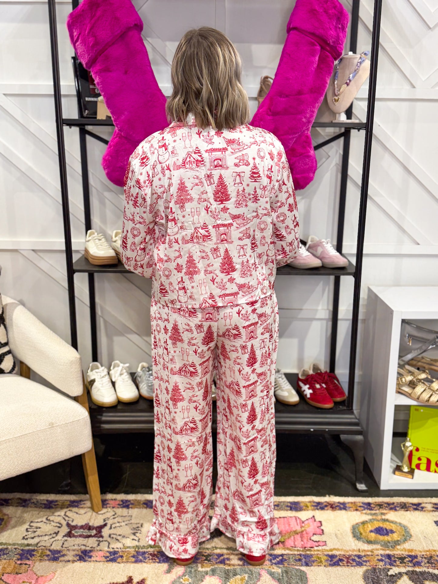 Christmas Satin Gingham PJ Set