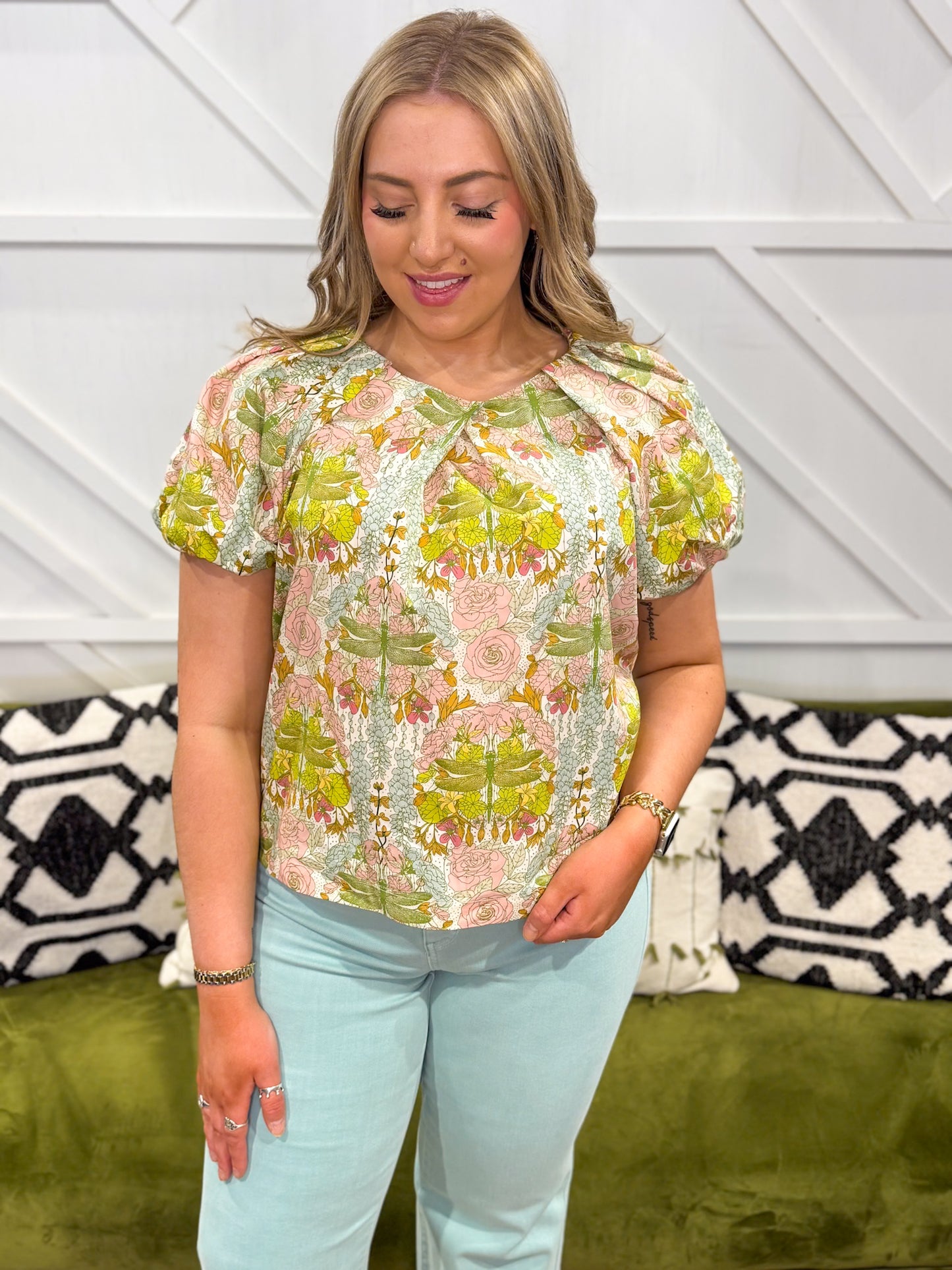 Jen Pleated Neck Top