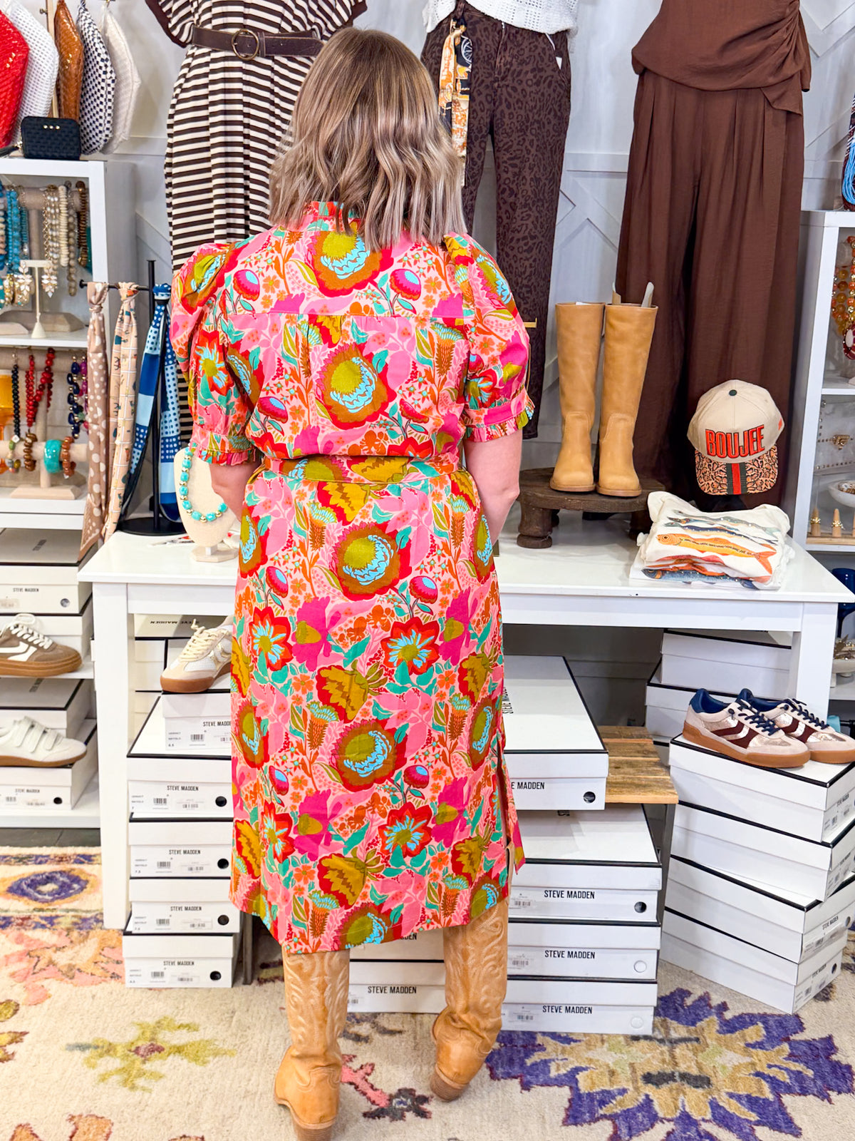 Bouquet Midi Shirt Dress