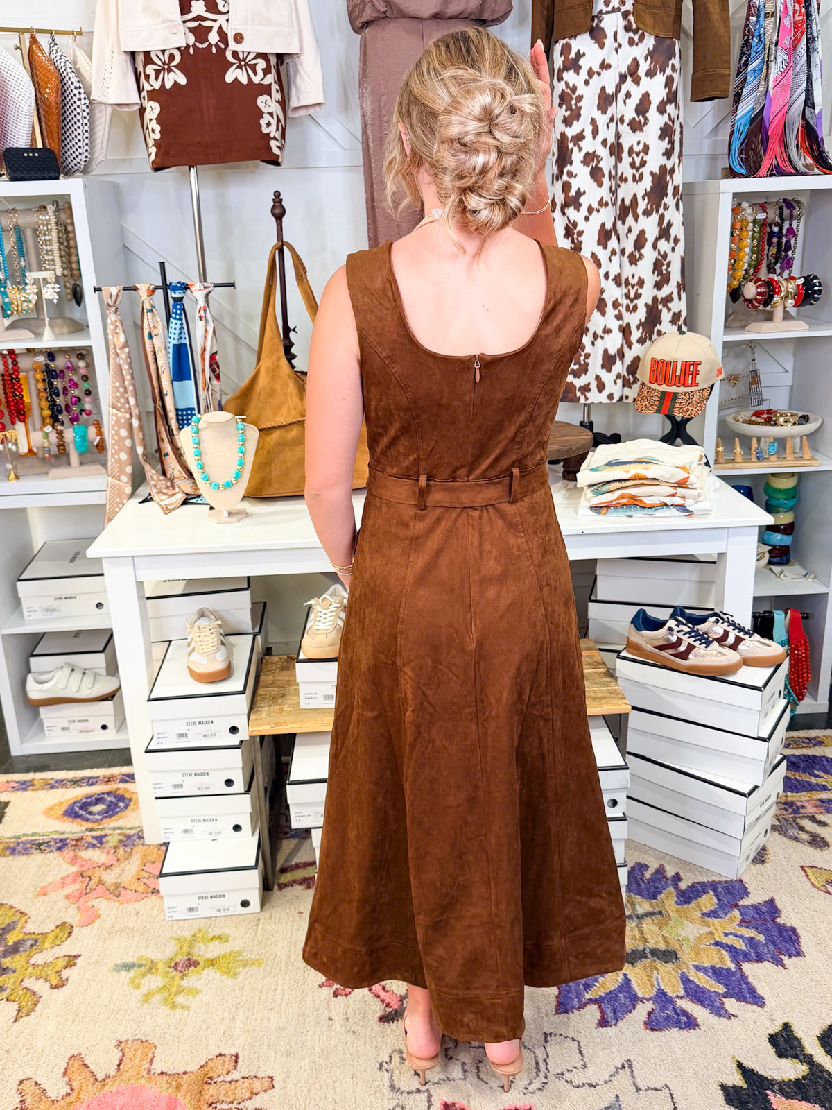 The Annie Suede Midi Dress