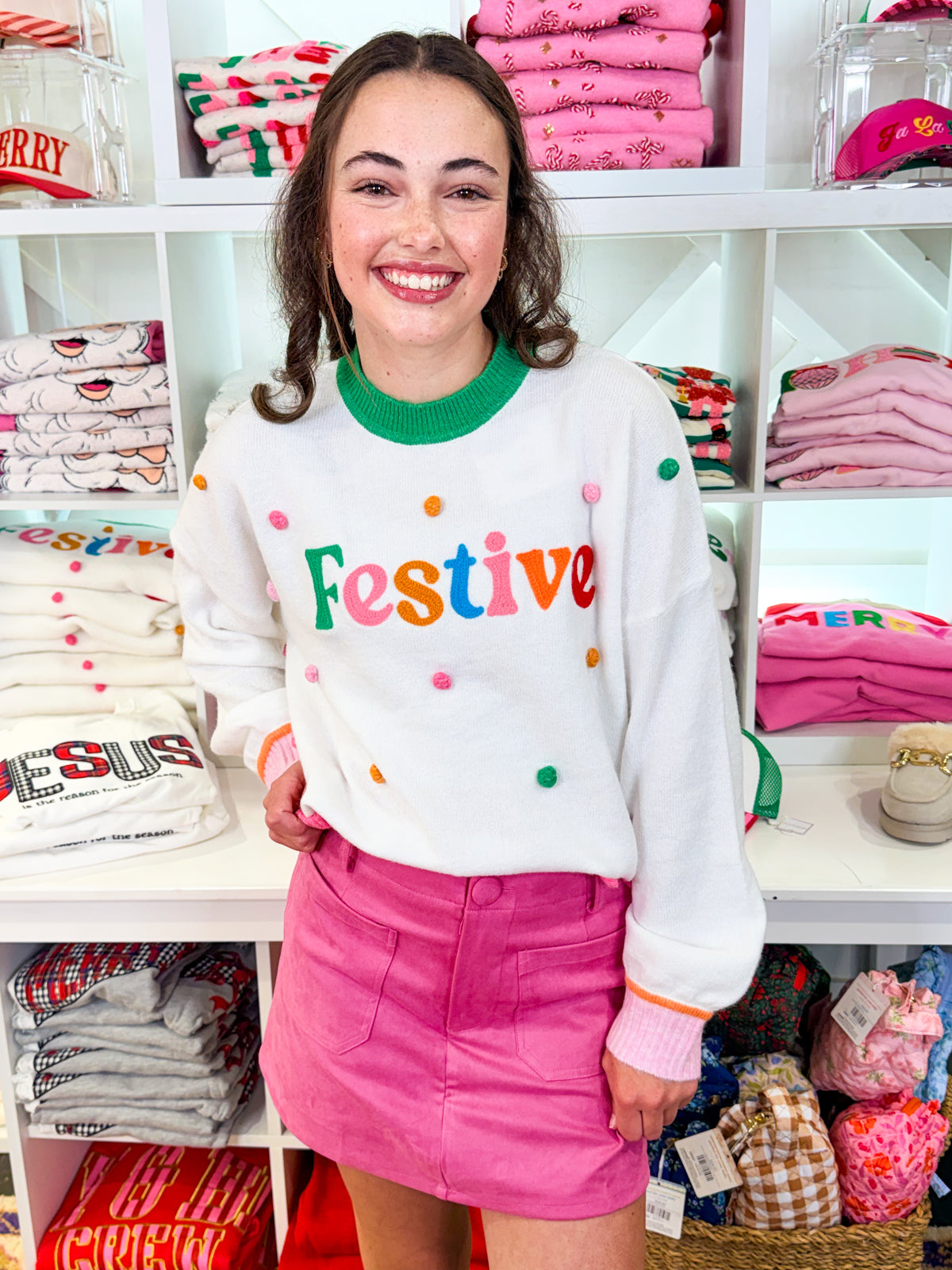 FESTIVE Pompom Sweater