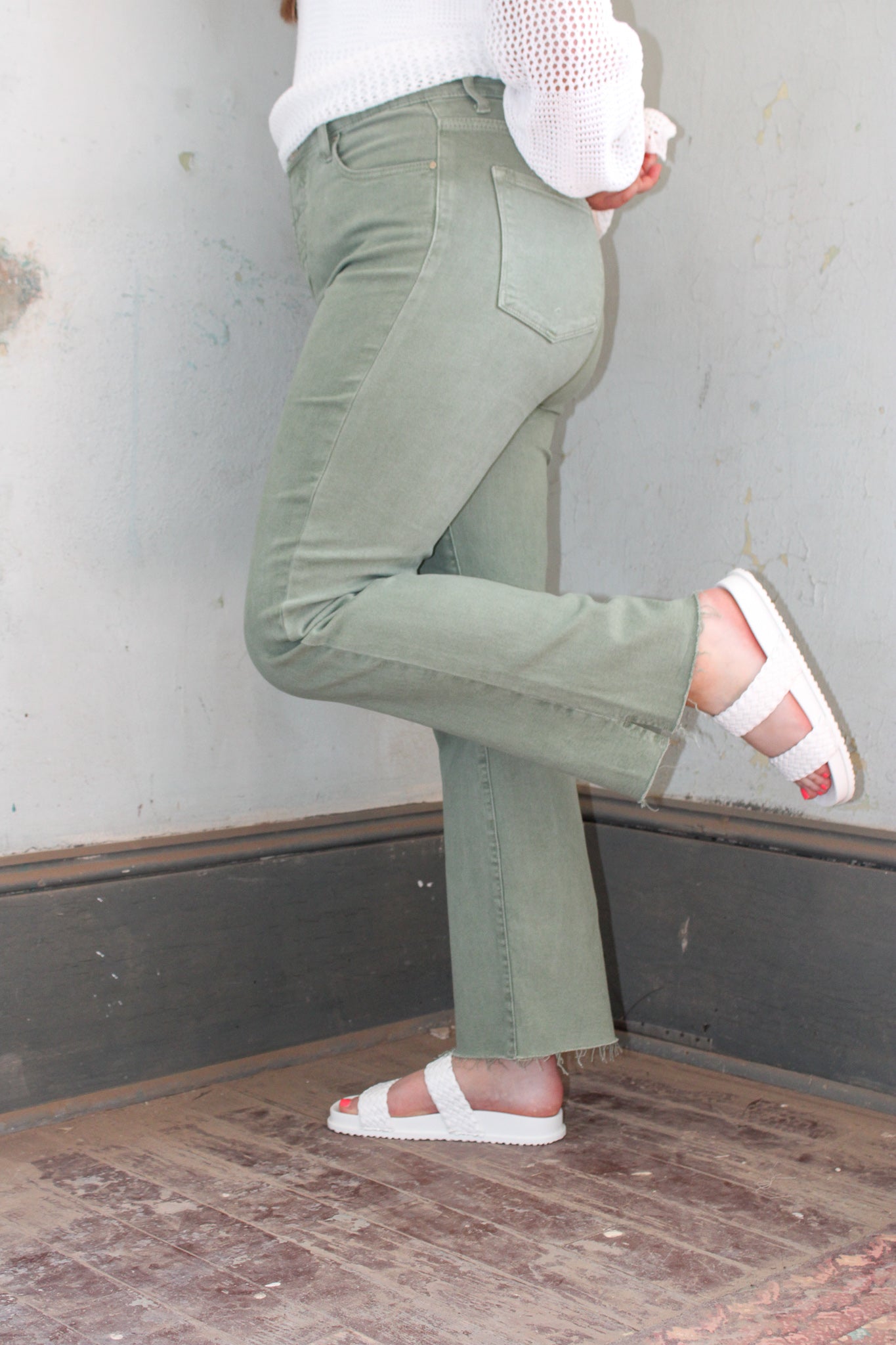 Tummy Control Olive Jeans