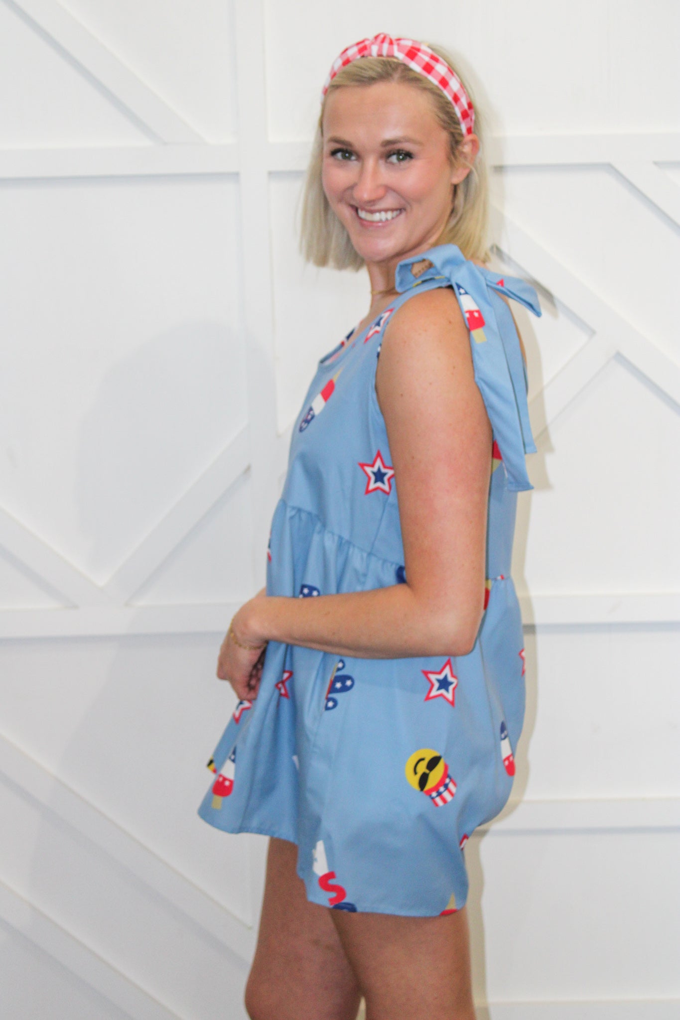 USA Printed Poplin Romper